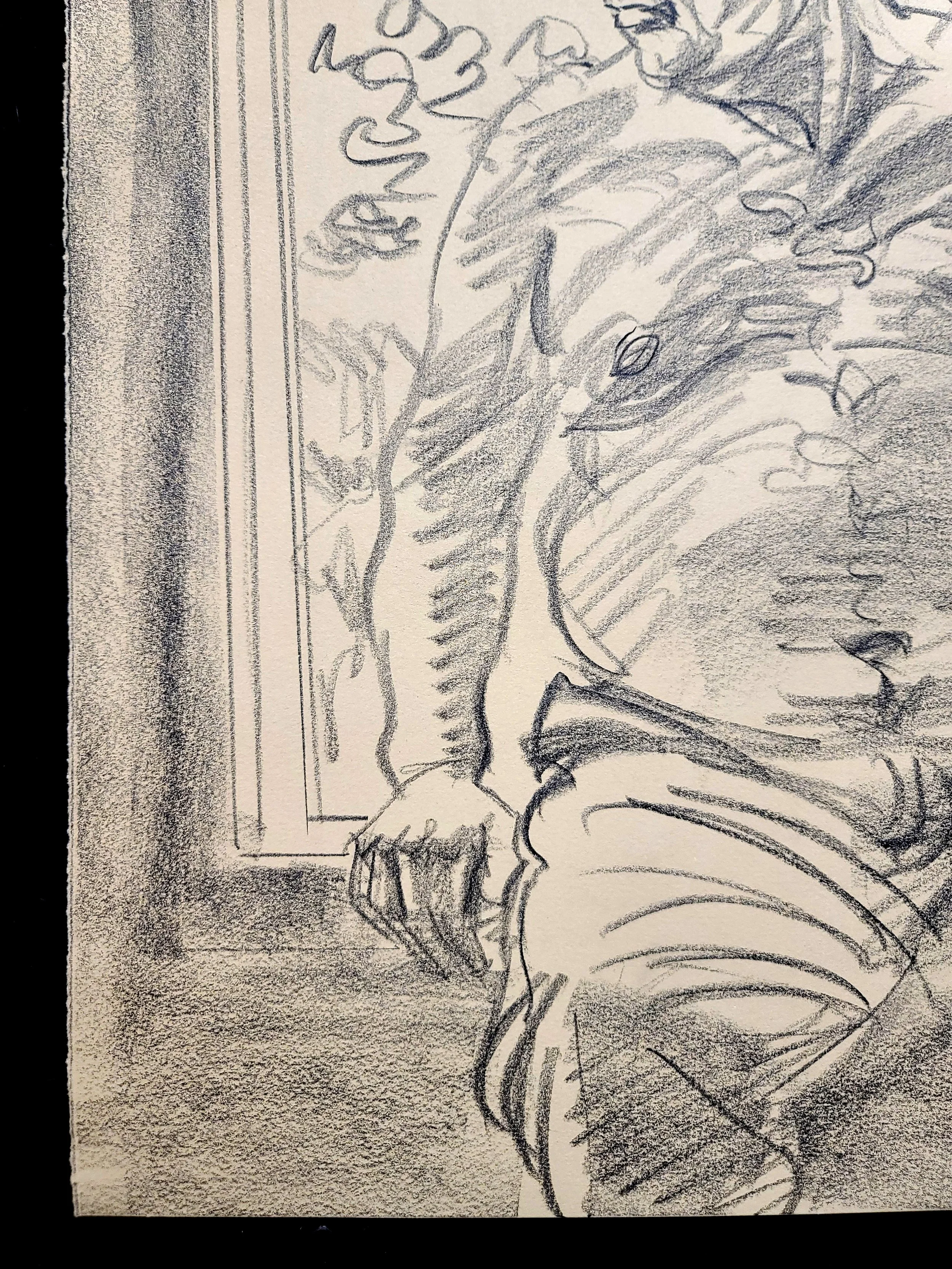 Bear Framed in a Window, 22x16 inches, crayon on paper, by Kenney Mencher (3).jpg