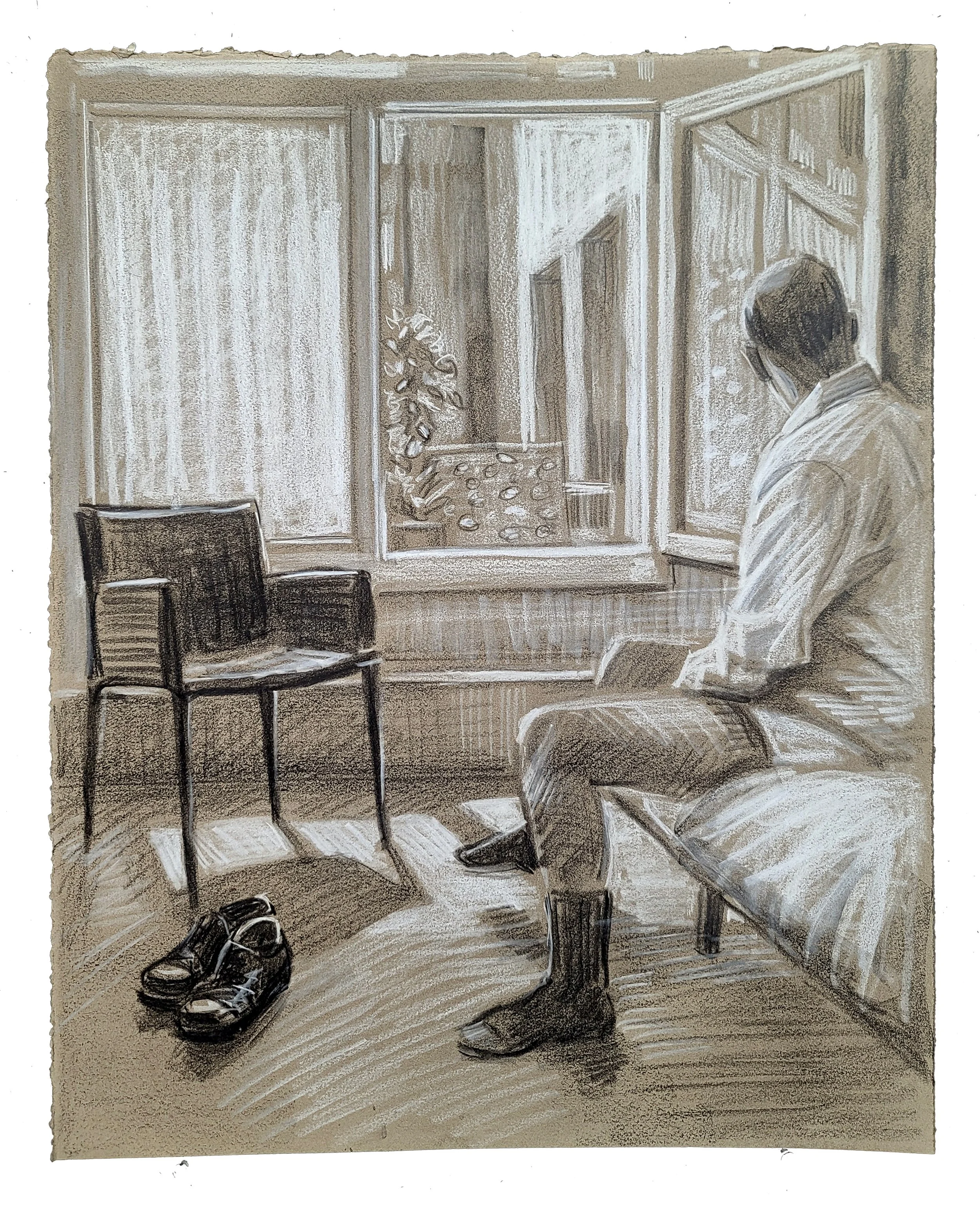 Monday 9-15 AM (Padua) 20x16 inches crayon on toned paper by Kenney Mencher white.jpg