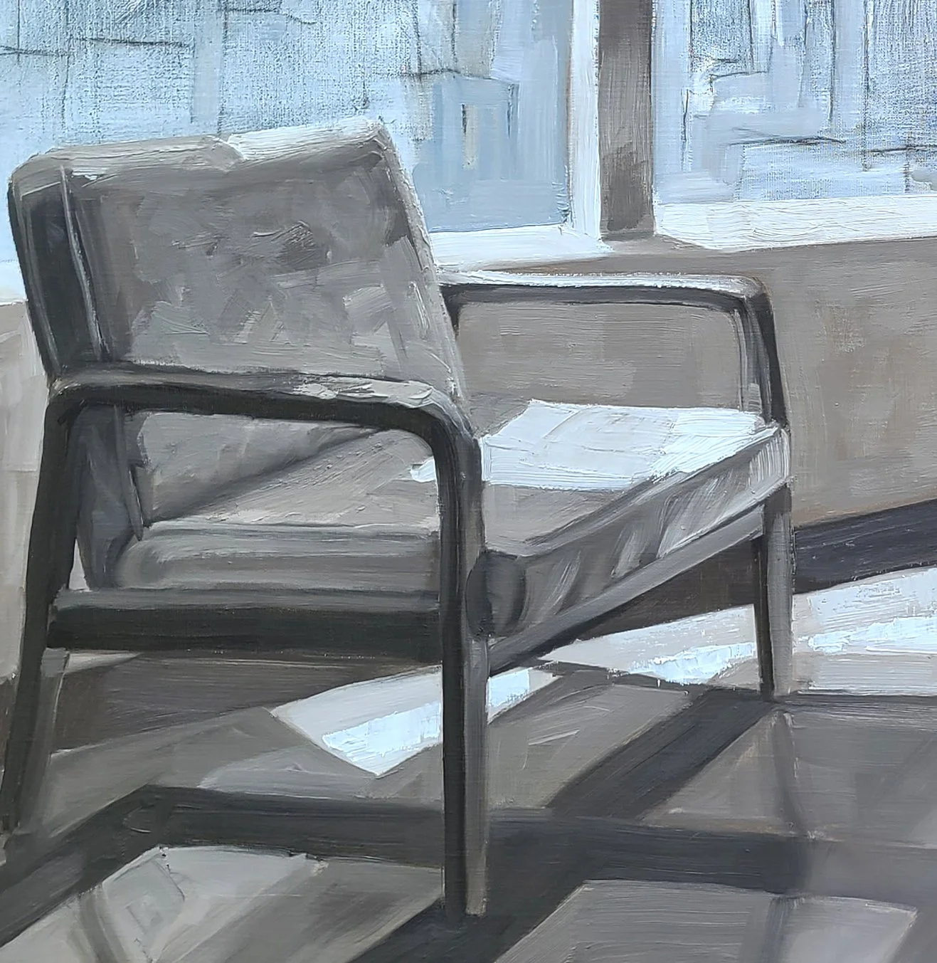 Saturday 9 12 AM, oil on linen, 36x48 inches, by Kenney Mencher dtl3.jpg