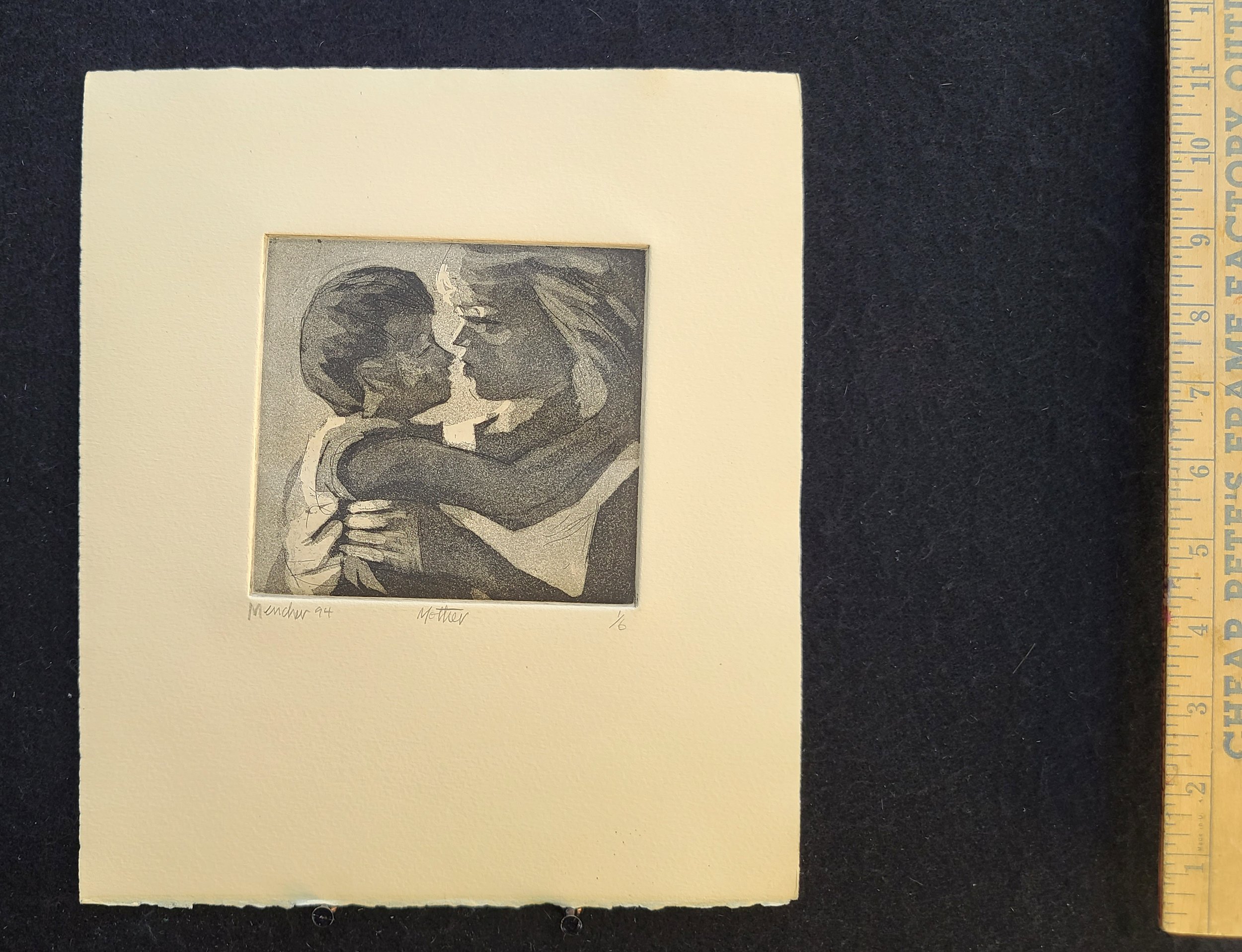 1994, Mother, 10x11 inches, intaglio and aquatint, off white paper(1 out of 6) by Kenney Mencher (1).jpg