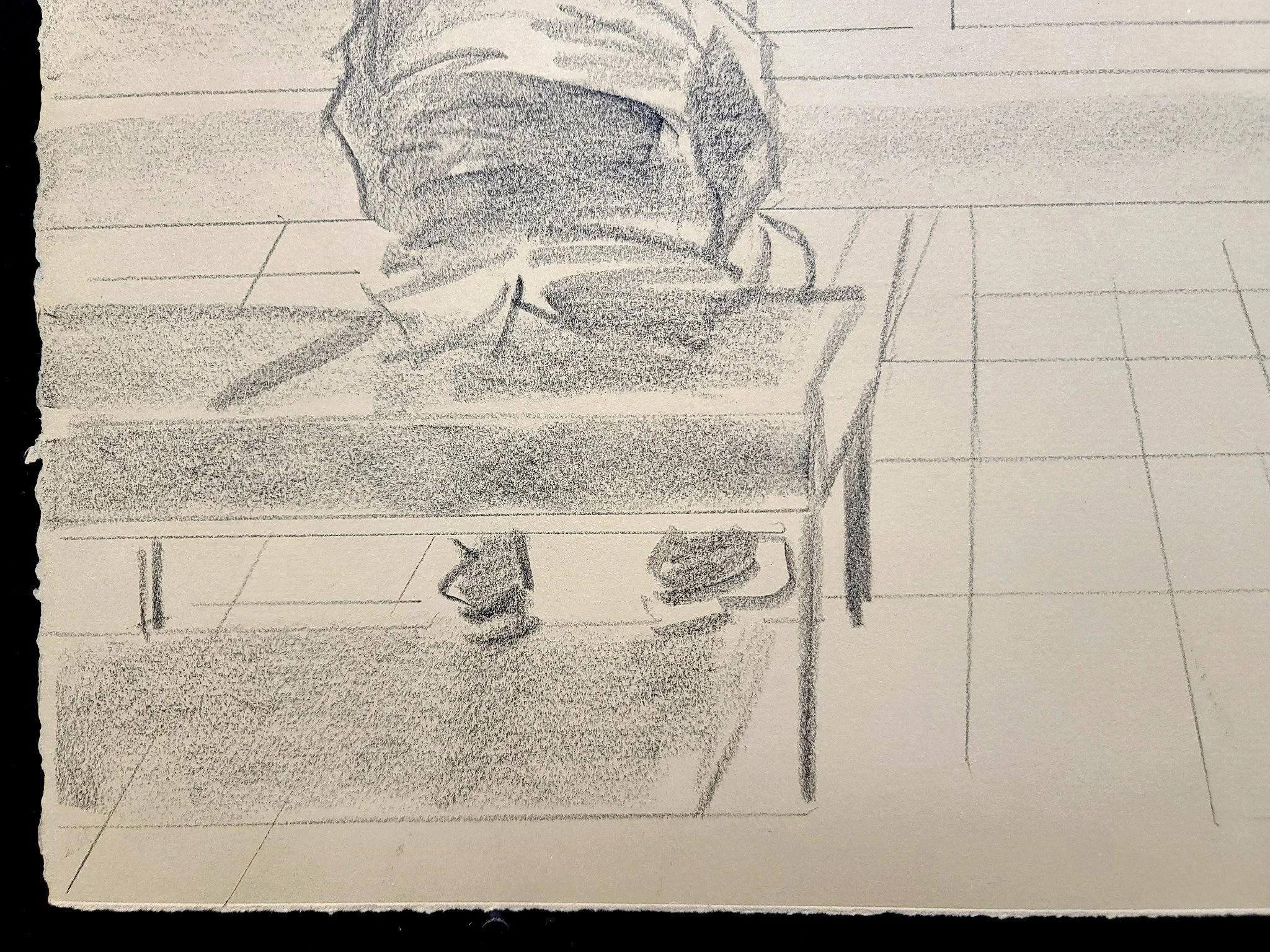 Self Portrait with Frances Bacon, 16x22 inches, crayon on paper, by Kenney Mencher (1).jpg
