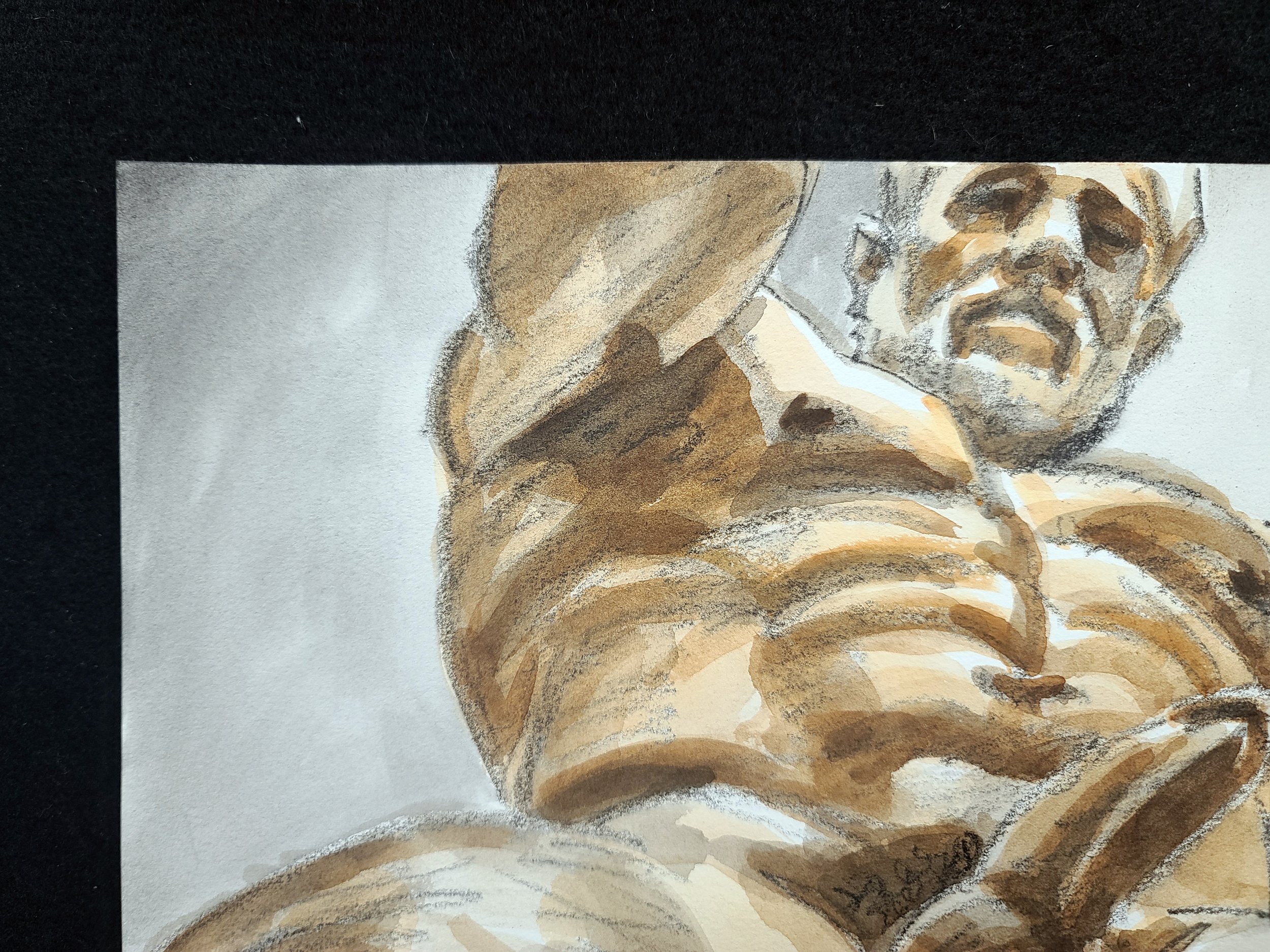 Leaping Satyr, 11x14 inches, crayon and watercolor on Rives BFK by Kenney Mencher (3).jpg