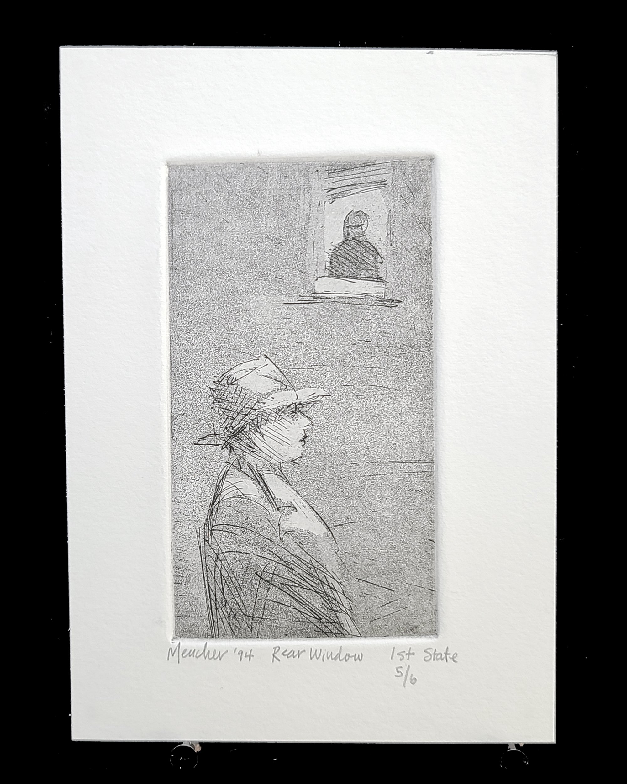 1994, Rear Window, 5x7 inches, intaglio and aquatint, (5 out of 6) by Kenney Mencher Square.jpg