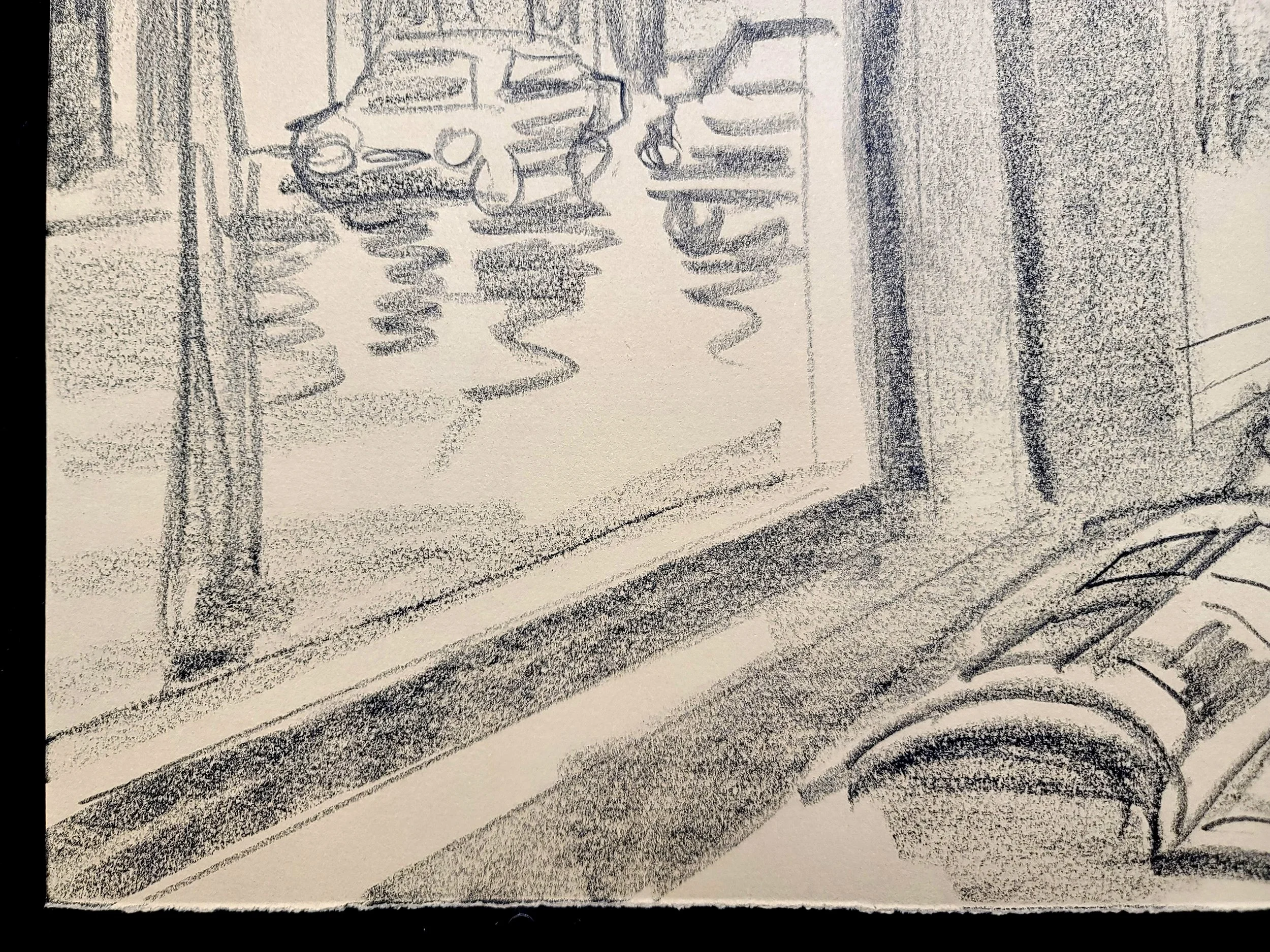 Coffee House, 16x22 inches, crayon on paper, by Kenney Mencher (1).jpg