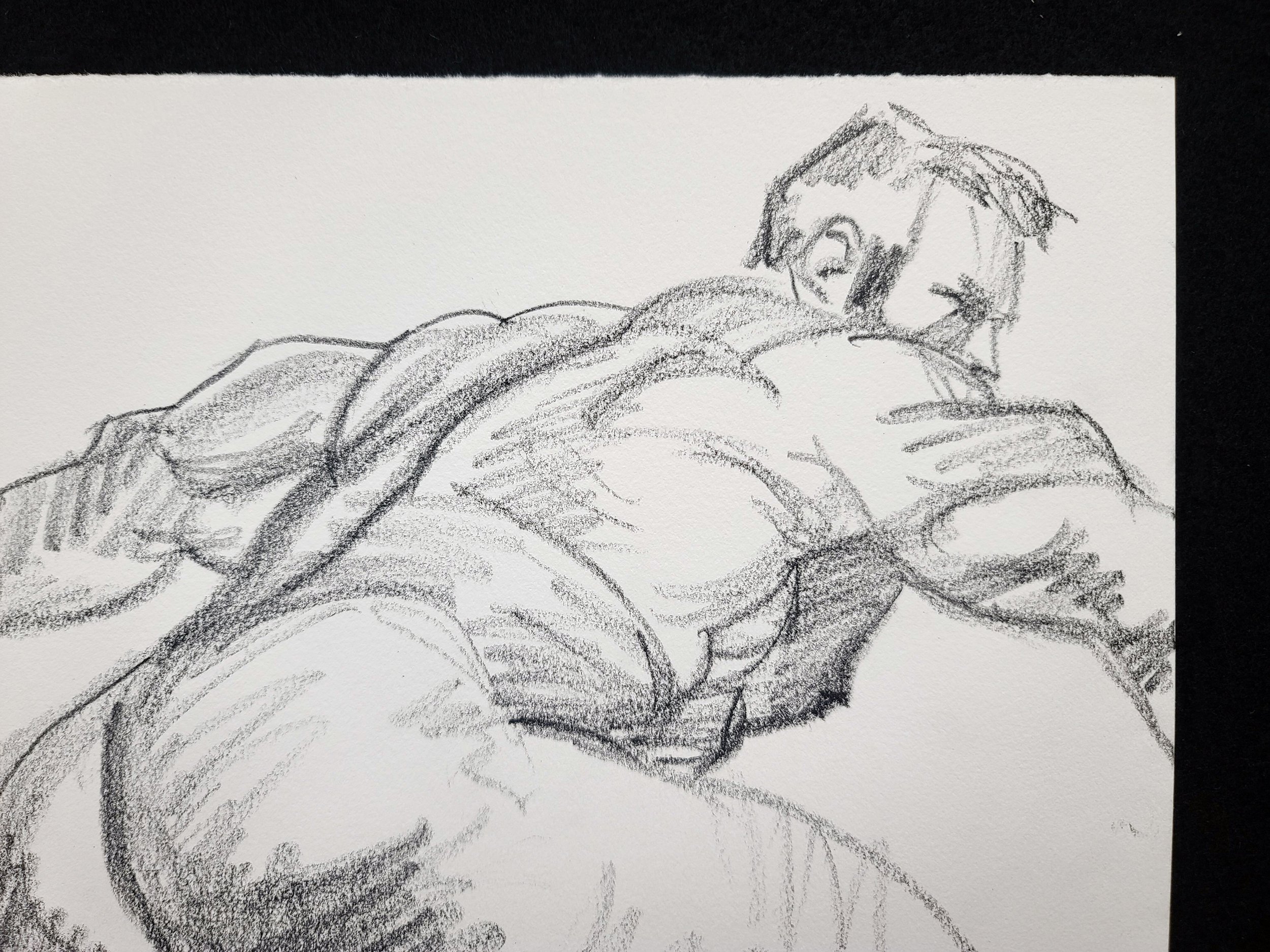 A Man of Action, 11x14 inches, crayon on Rives BFK by Kenney Mencher (3).jpg