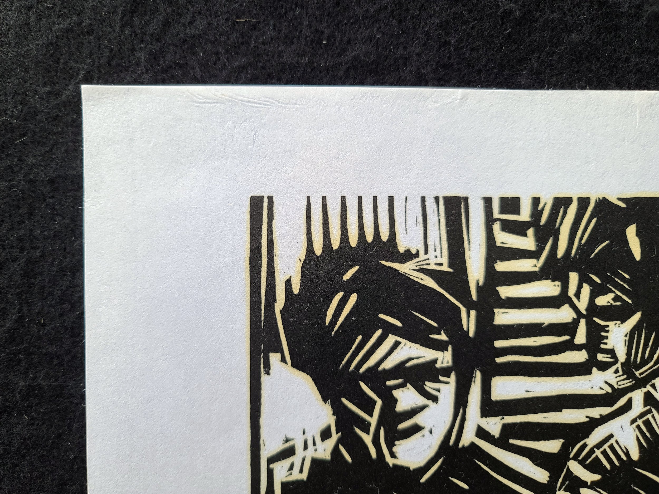 1994, The Paper, 8 .5 x11 inches, reduction woodcut, (1 out of 4) by Kenney Mencher (5).jpg