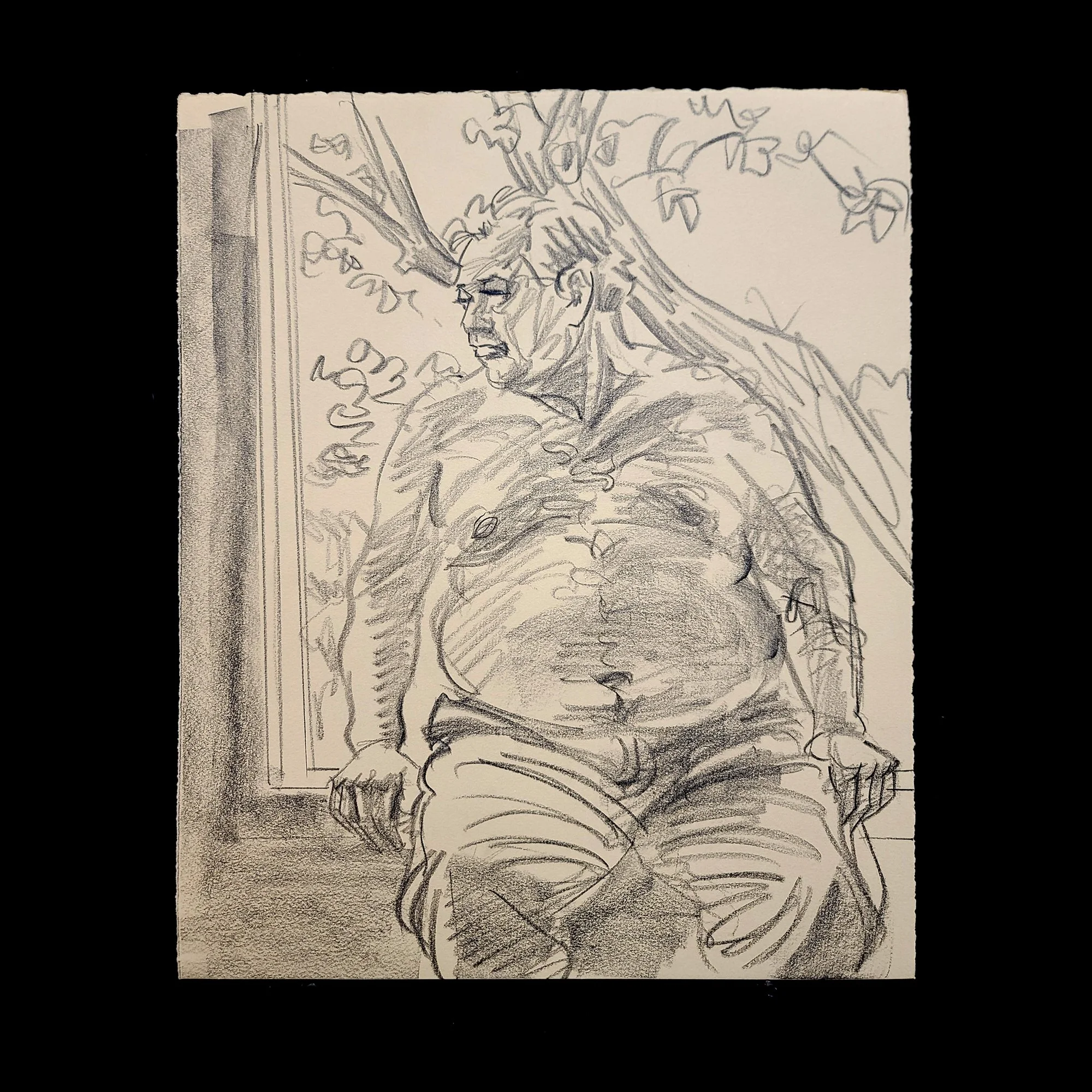 Bear Framed in a Window, 22x16 inches, crayon on paper, by Kenney Mencher Etsy.jpg