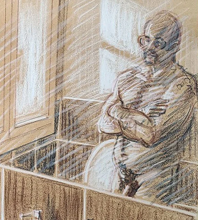 Saturday 9-15 AM, 20x16 inches, crayon on toned paper by Kenney Mencher dtl.jpg