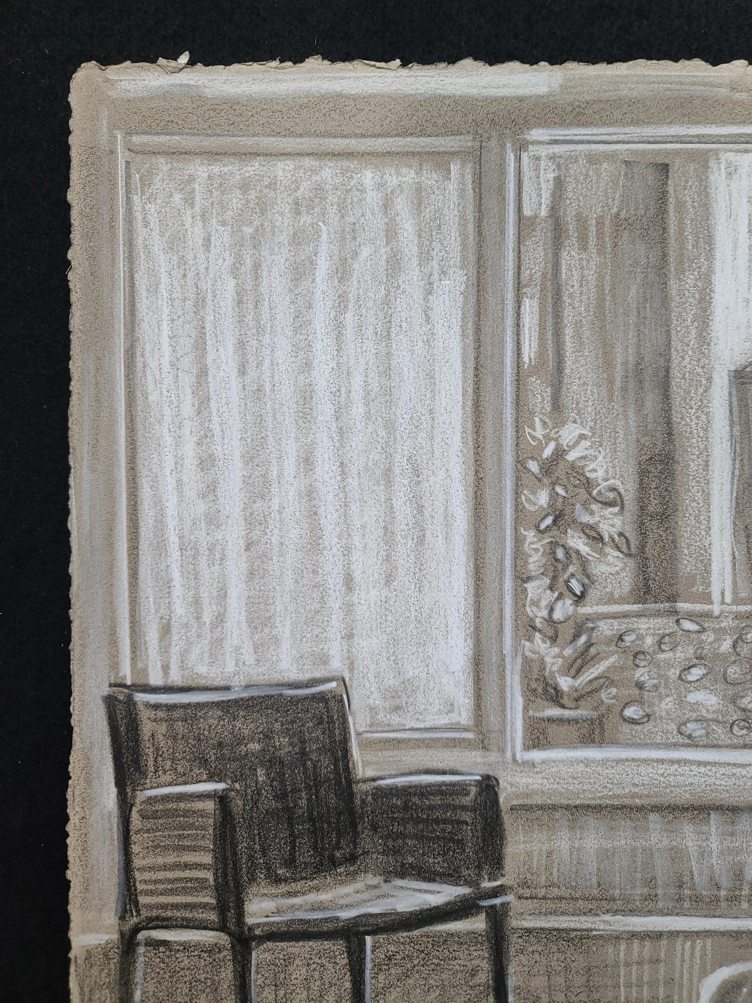 Monday 9-15 AM (Padua) 20x16 inches crayon on toned paper by Kenney Mencher  black (3).jpg