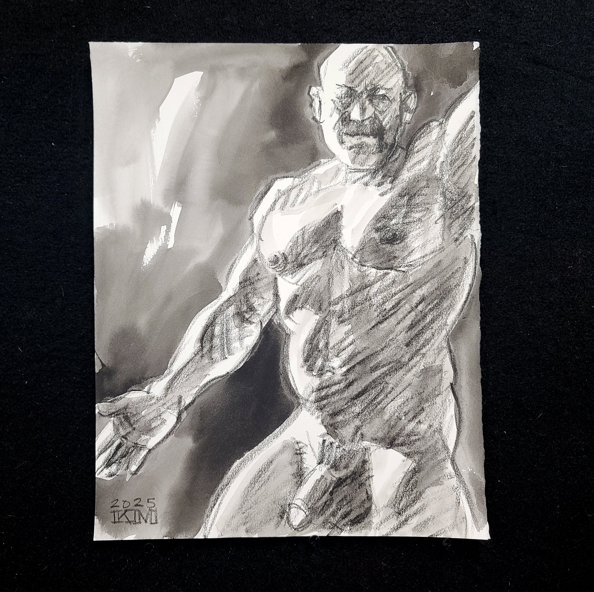 Athlete, 11x14 inches, crayon and watercolor on Rives BFK by Kenney Mencher (2).jpg