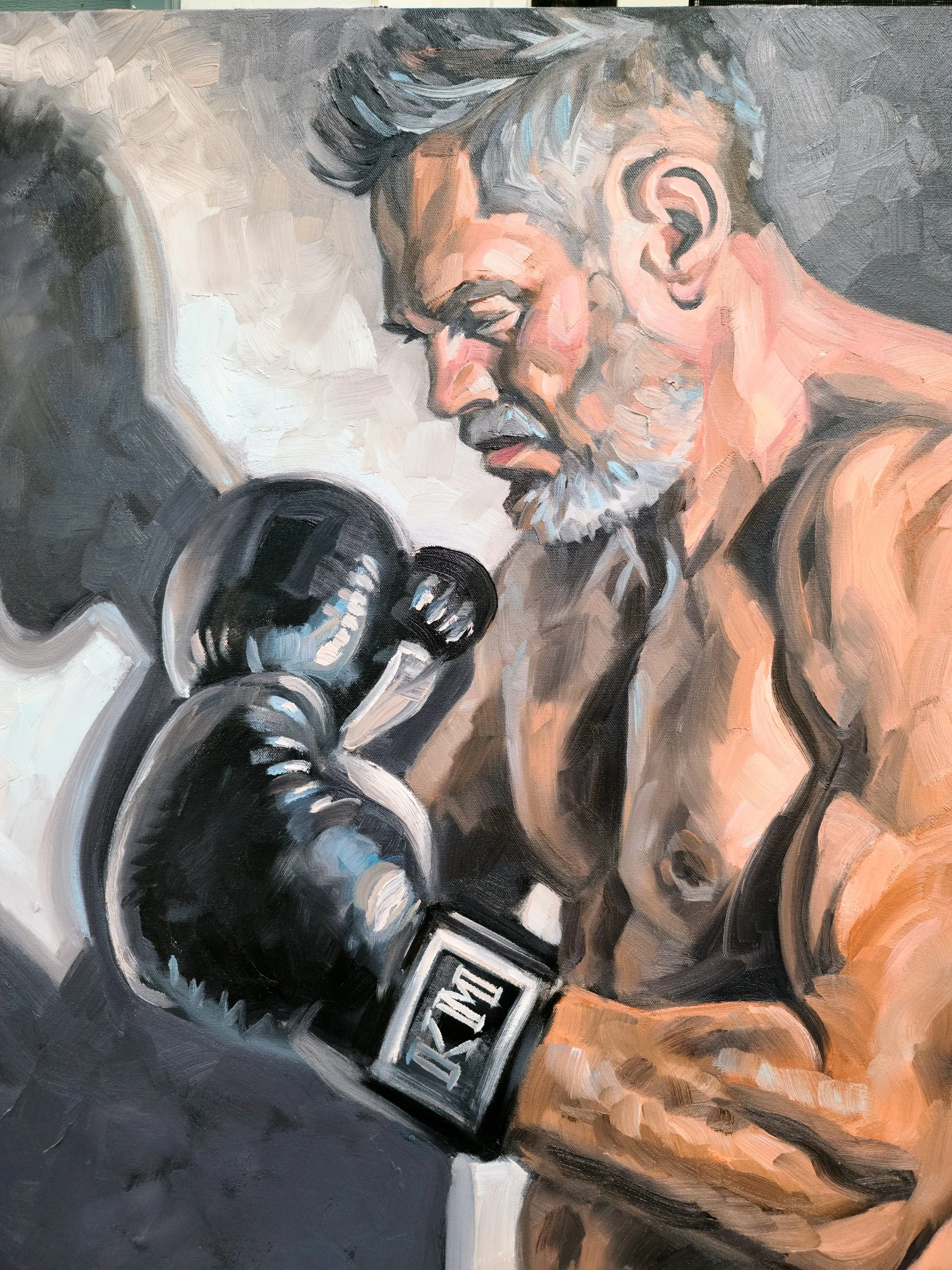 Shadow Boxing, 36x36x1.5 inches, oil on stretched canvas, by Kenney Mencher (8).jpg (Copy)