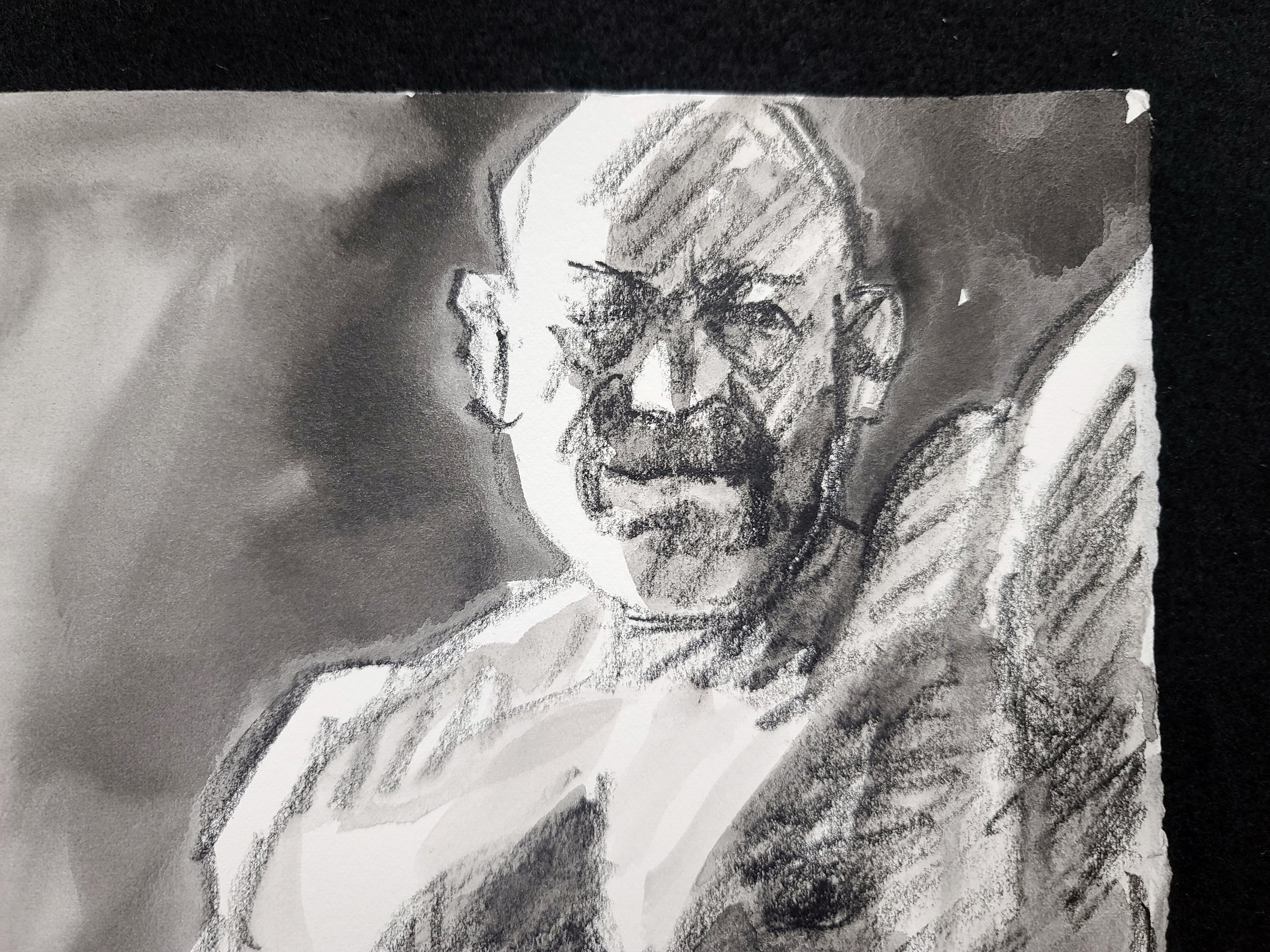 Athlete, 11x14 inches, crayon and watercolor on Rives BFK by Kenney Mencher (4).jpg
