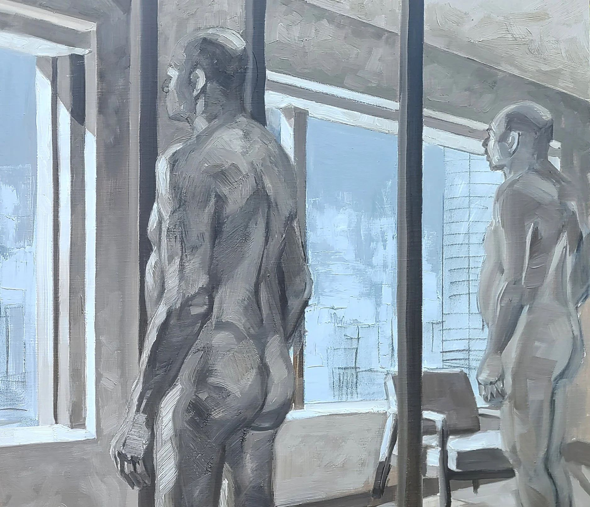 Saturday 9 12 AM, oil on linen, 36x48 inches, by Kenney Mencher dtl.jpg