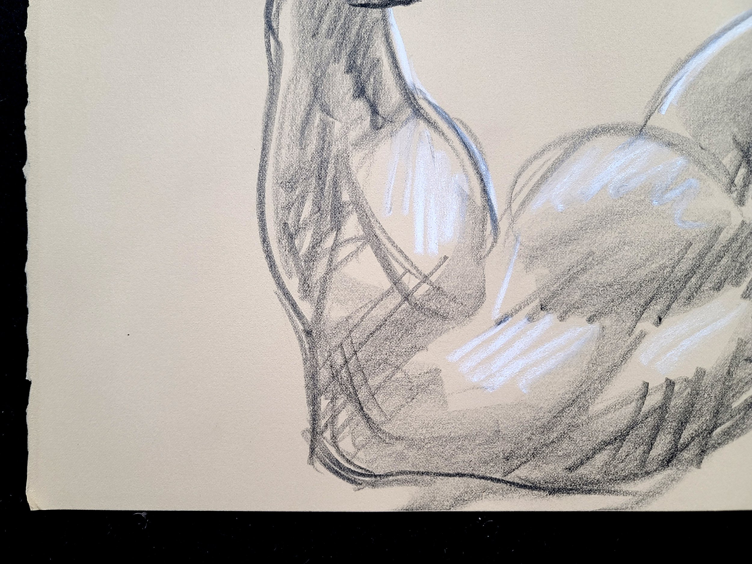 Yes We Can, 16x20 inches, black and white crayon on tan paper by Kenney Mencher (6).jpg