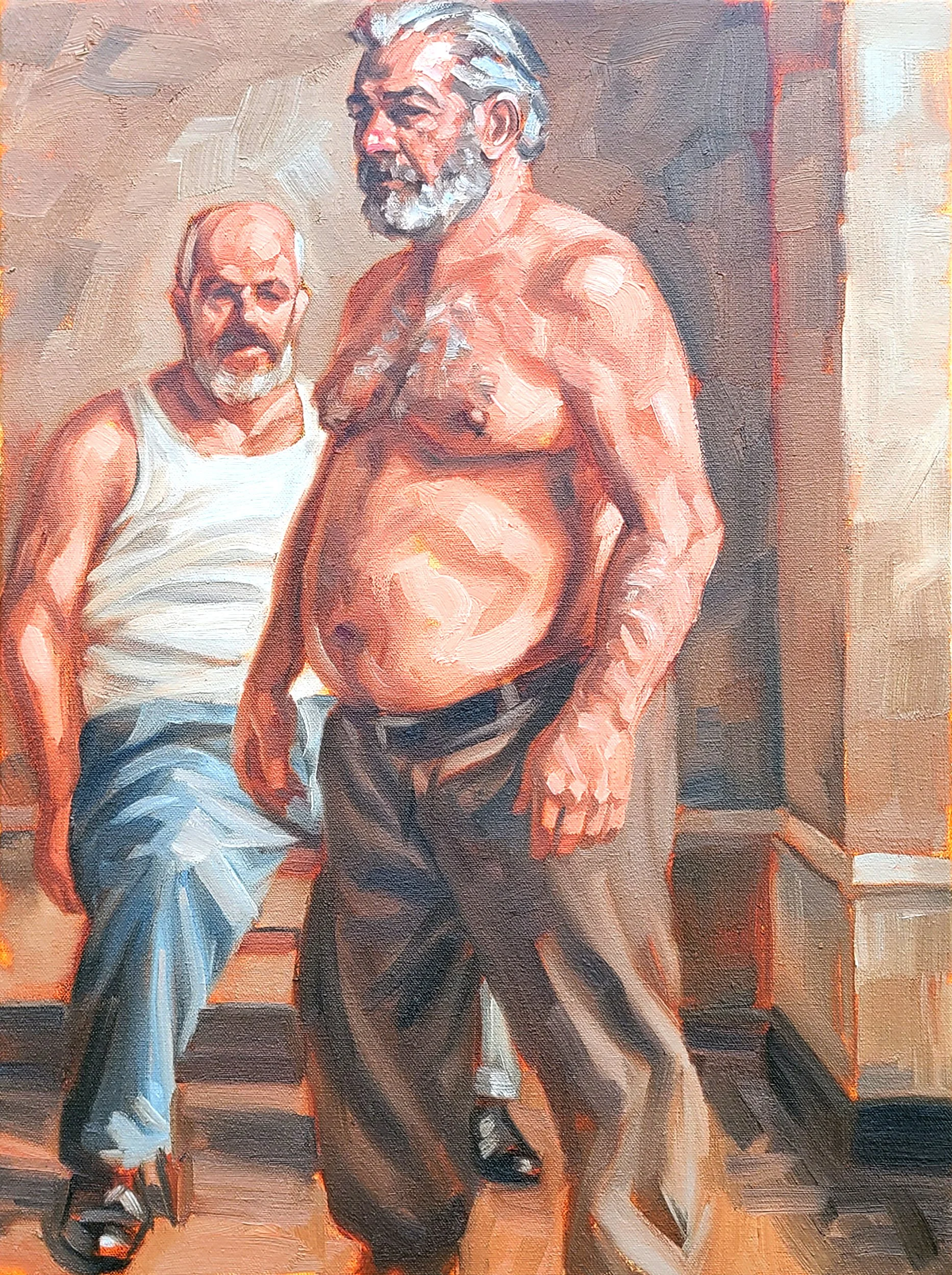 Companions, oil on canvas, 20x16 inches, by Kenney Mencher .jpg