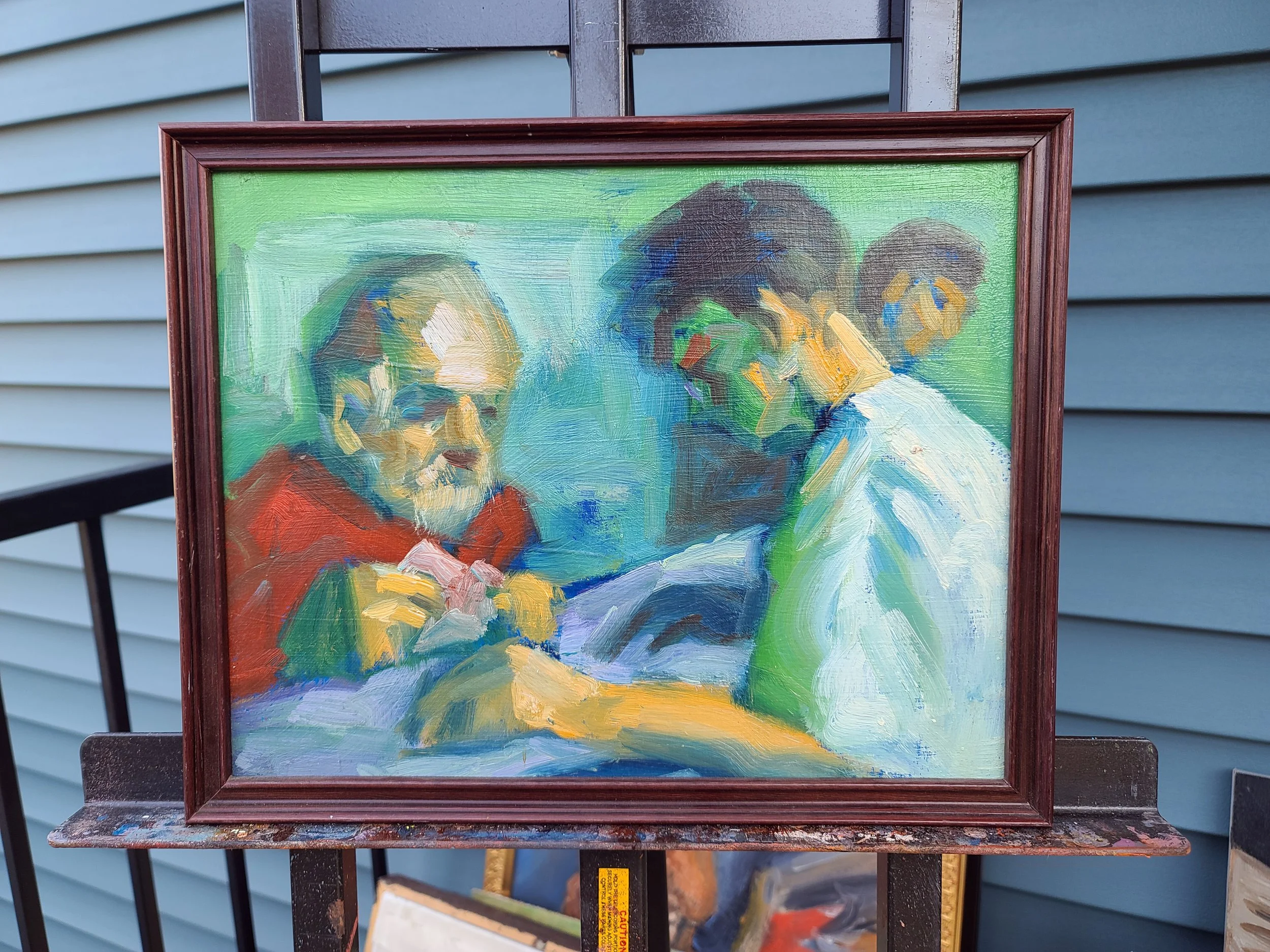 1994, Benefits Office, 11x14 inches, oil on wood, by Kenney Mencher (framed) (11).jpg