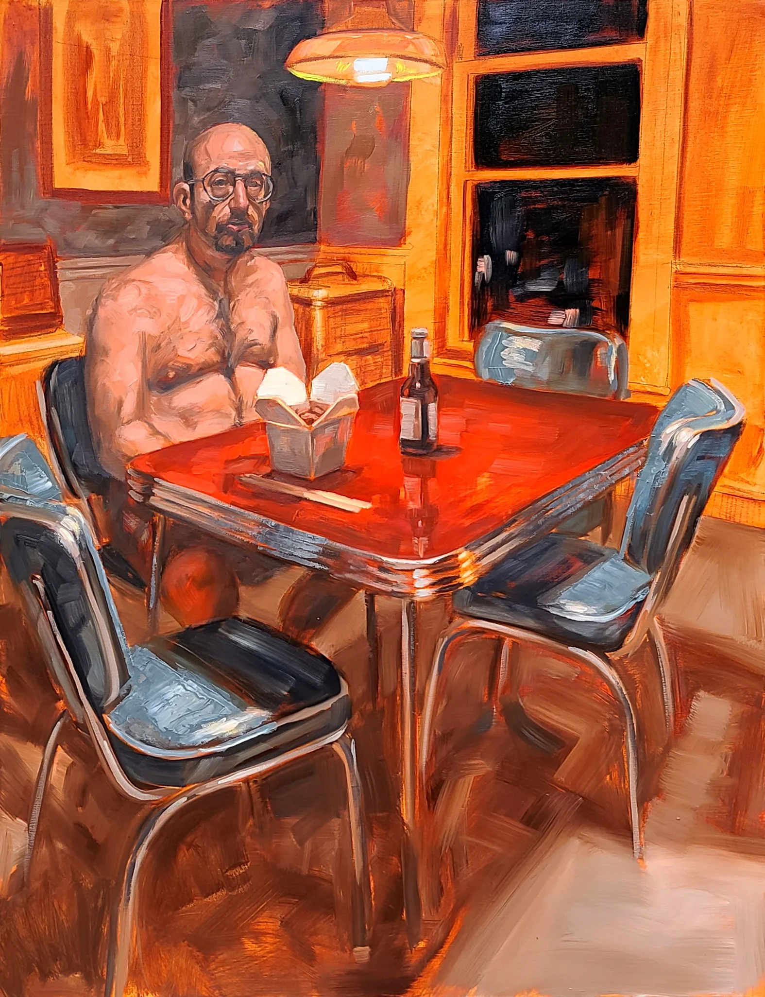 Sunday 12-25 AM (Kitchen), 48x36 inches oil on linen, by Kenney Mencher  (2).jpg