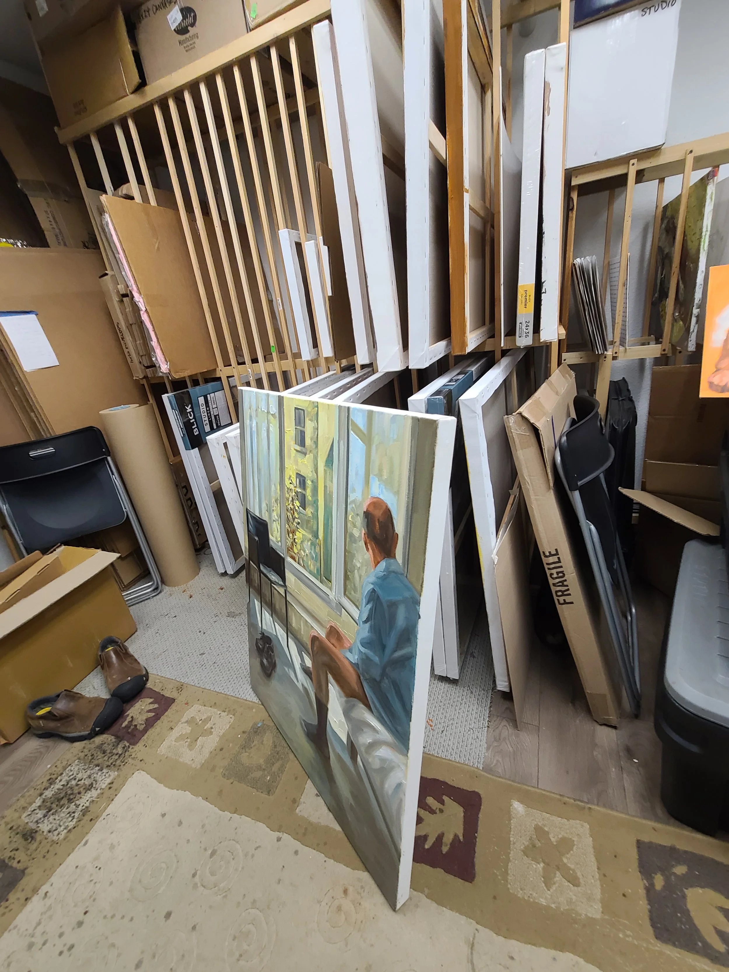 Monday 9-15 AM (Padua), 40x30 inches, oil on canvas, by Kenney Mencher in situ (1).jpg