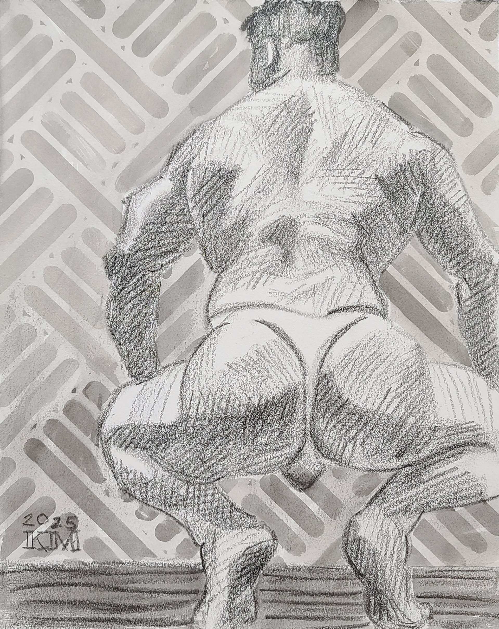 Grounded in Geometry, 11x14 inches, crayon and watercolor on Rives BFK, by Kenney Mencher .jpg