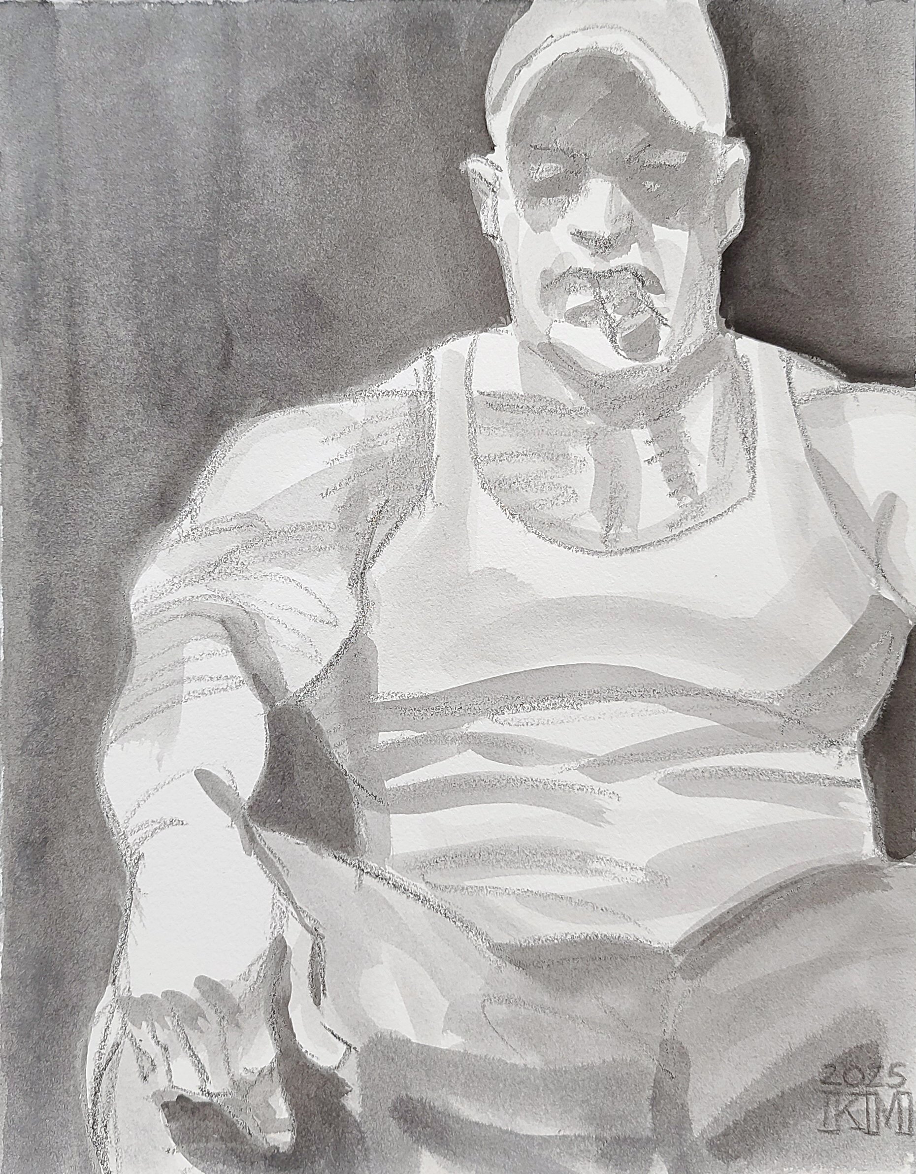 Smoldering, 11x14 inches, crayon and watercolor on Rives BFK, by Kenney Mencher .jpg