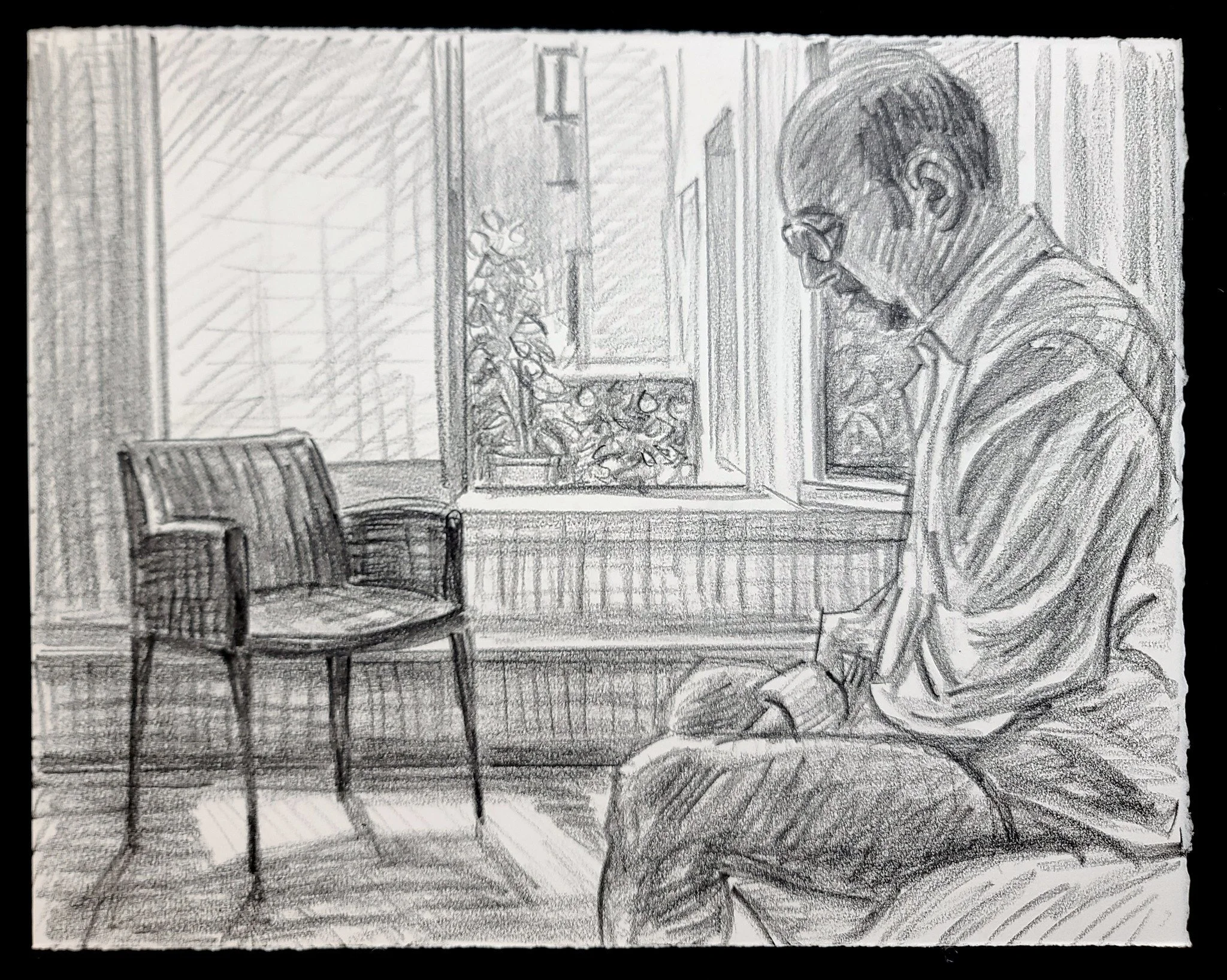 Thursday Morning (version 2), 16x22 inches, crayon on paper, by Kenney Mencher.jpg (8).jpg