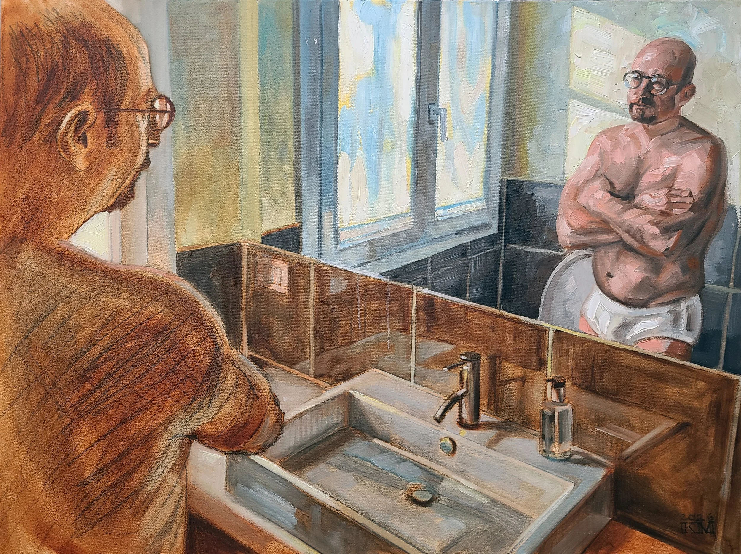 Saturday 9-15 AM, 30x40 inches, oil on canvas by Kenney Mencher new.jpg