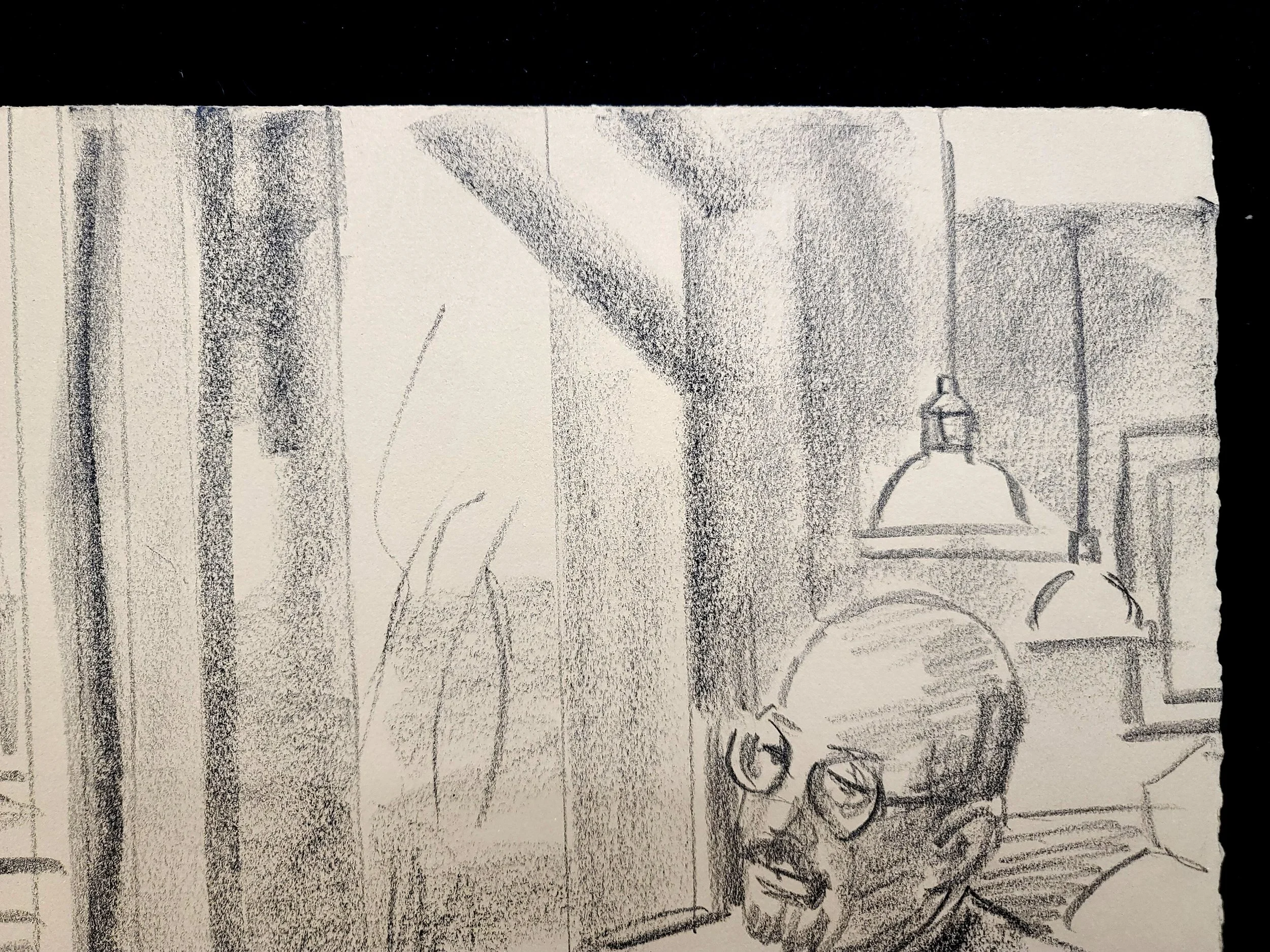 Coffee House, 16x22 inches, crayon on paper, by Kenney Mencher (4).jpg