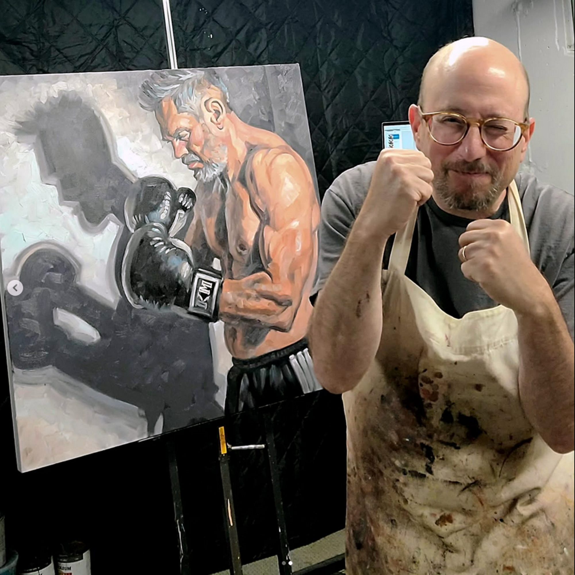 Shadow Boxing, 36x36x1.5 inches, oil on stretched canvas, by Kenney Mencher .png (Copy)