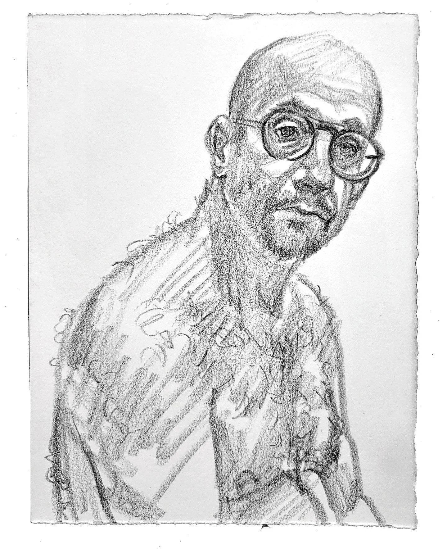 Thursday 8 22 AM, 9x12 inches, crayon on paper, by Kenney Mencher .jpg