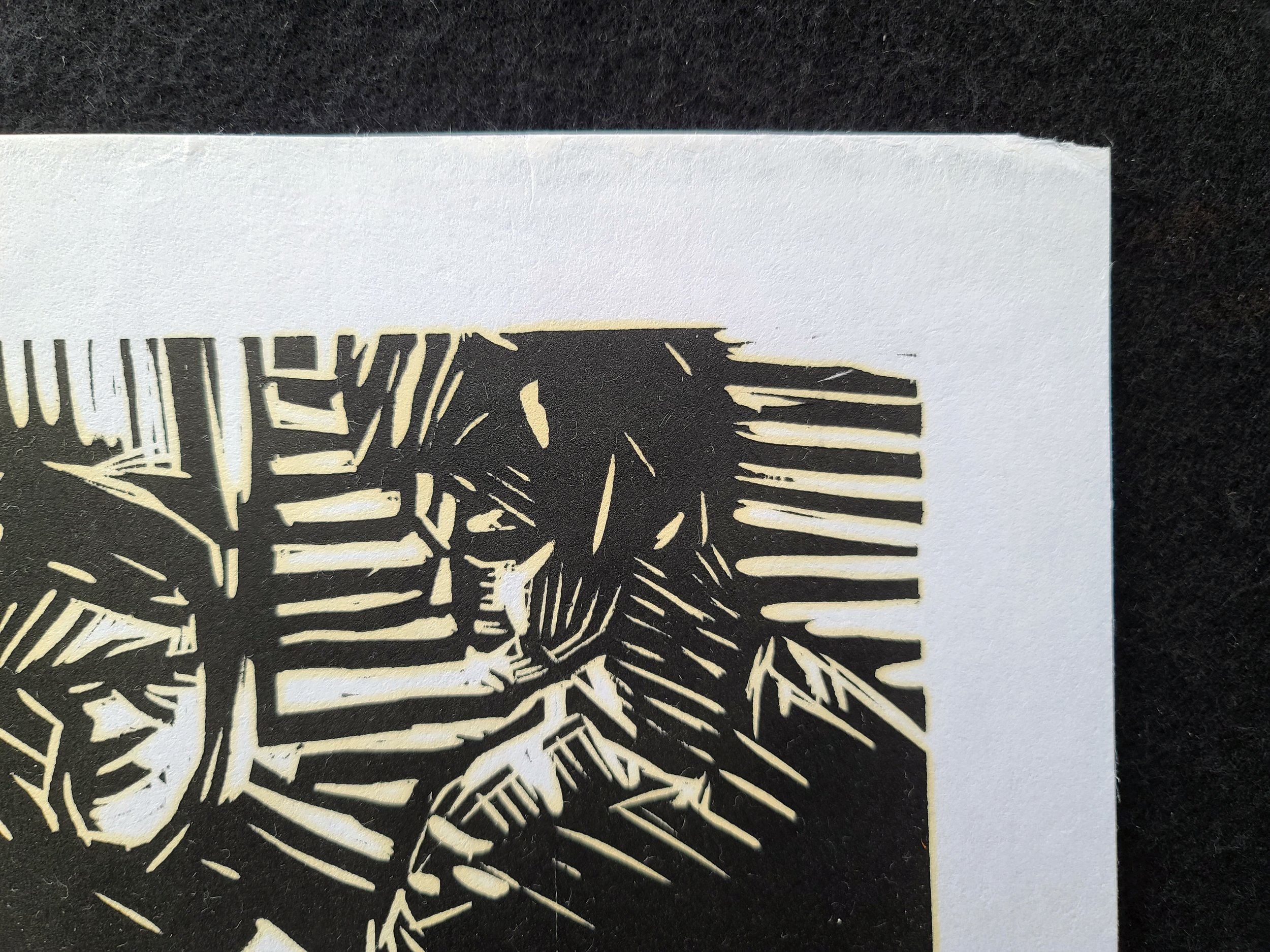 1994, The Paper, 8 .5 x11 inches, reduction woodcut, (1 out of 4) by Kenney Mencher (4).jpg