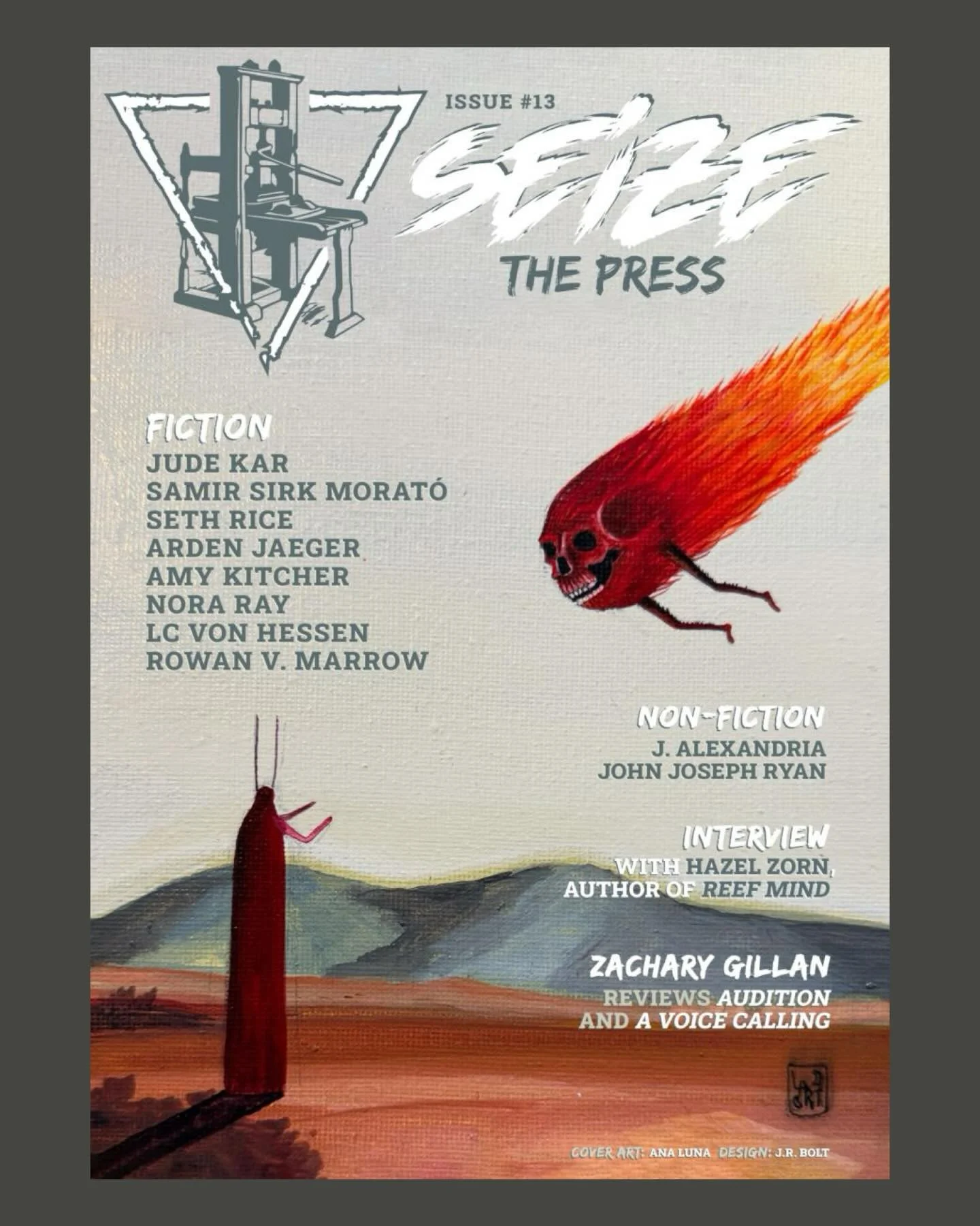 My short story &ldquo;TRIPP.HAZARD&rdquo; is now available in Seize the Press issue #13! Inspired in part by reckless summers on the road going from one rave to the next. Thank you so much to STP for this chance to be featured alongside some seriousl
