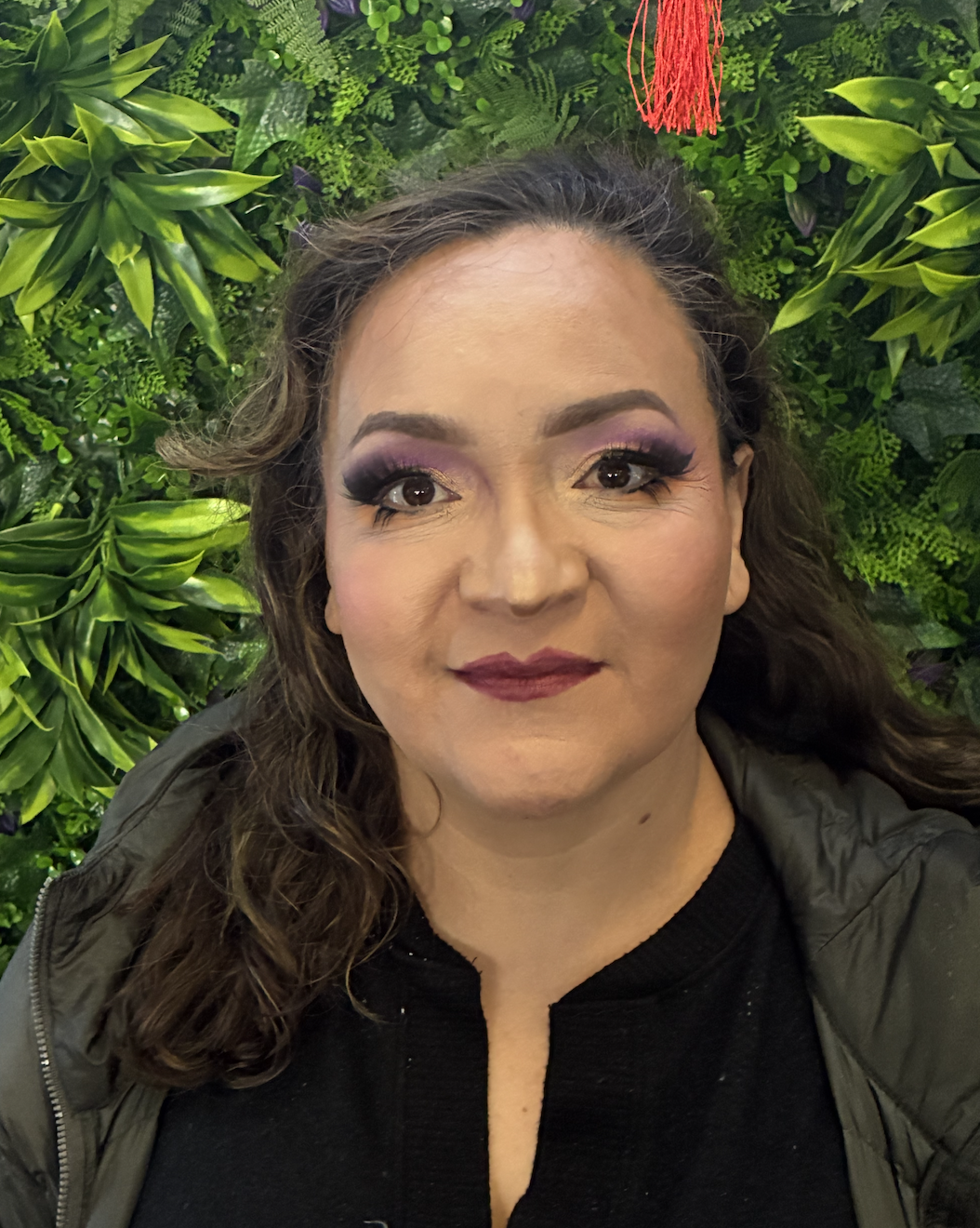 Gold and purple cut crease