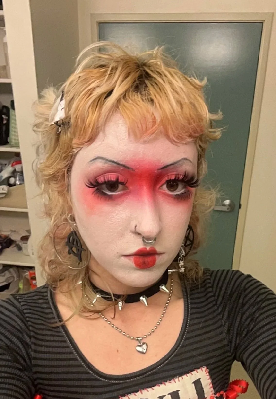 Red and white editorial look