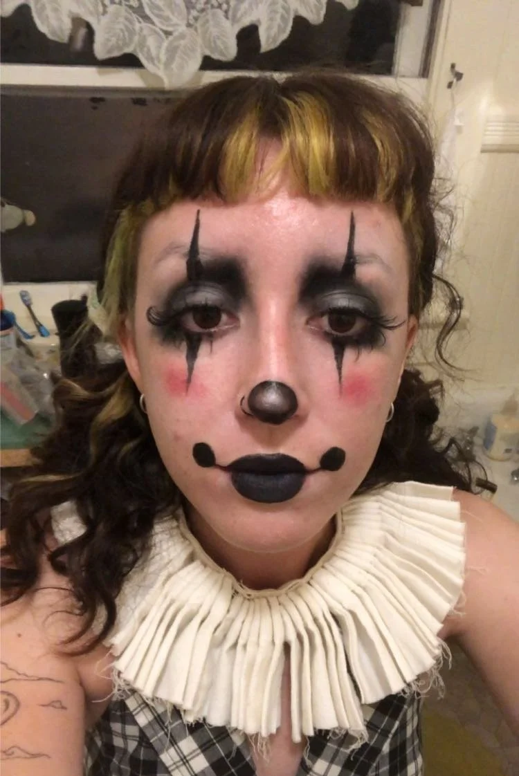 Black and white clown makeup