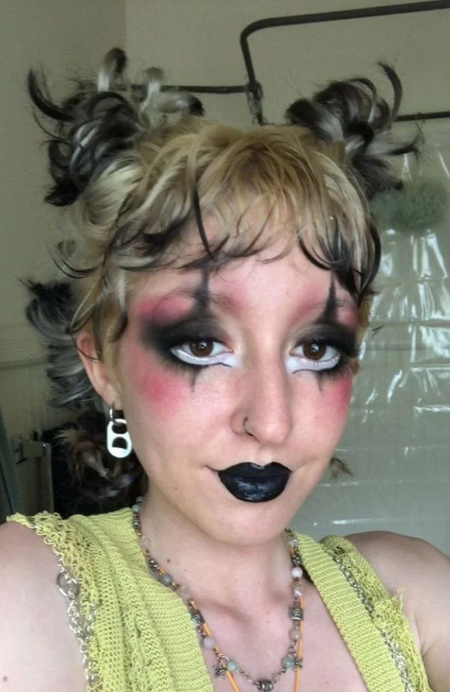 Black and pink jester look