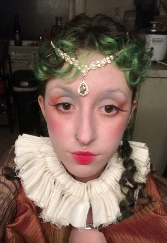 Satin skin and soft Renaissance inspired makeup