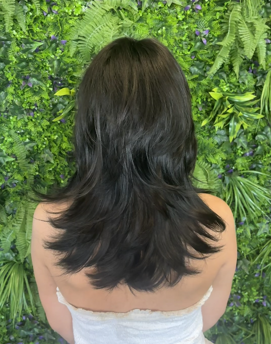 Long layers with short bangs