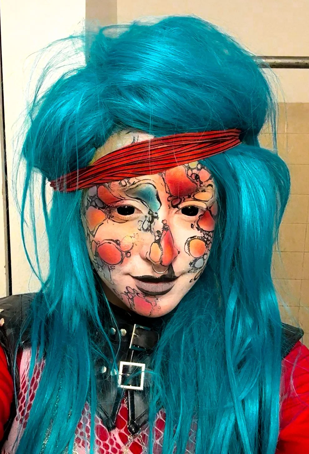 Colorful, graphic liner, alien makeup