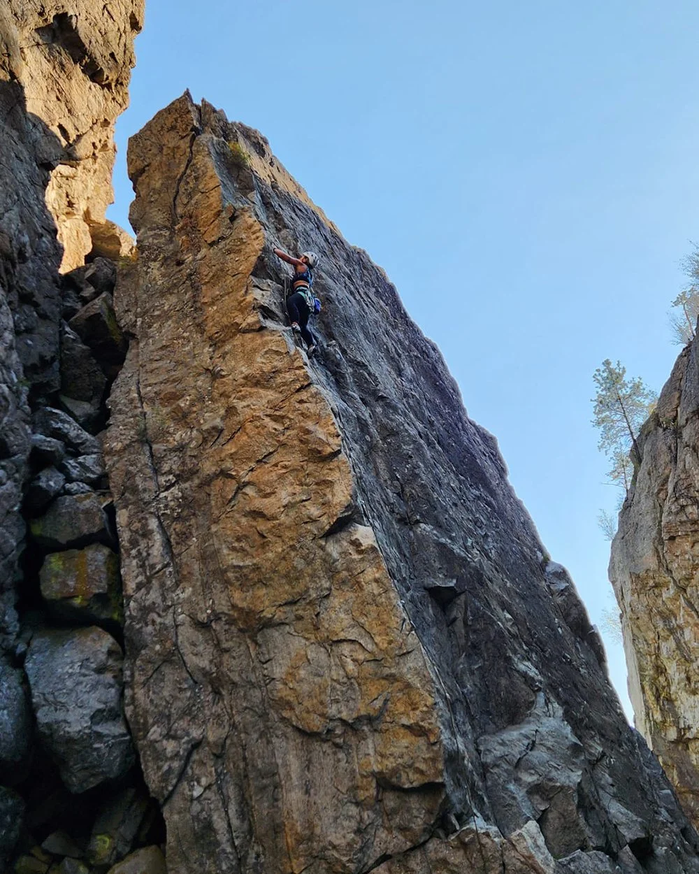  Enjoying a fun and surprisingly secure feeling arete climb.  