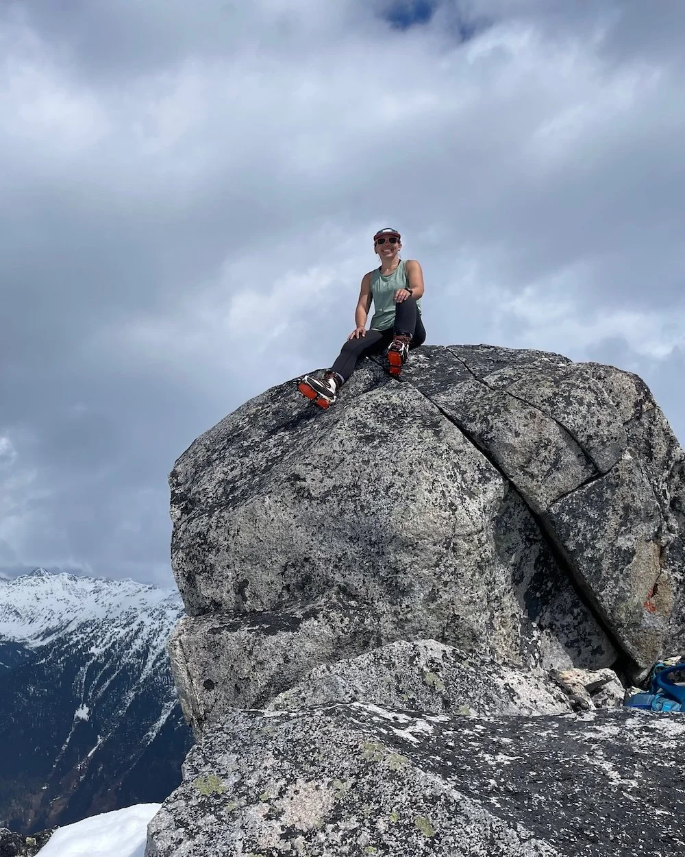 Topped out on the summit boulder.  