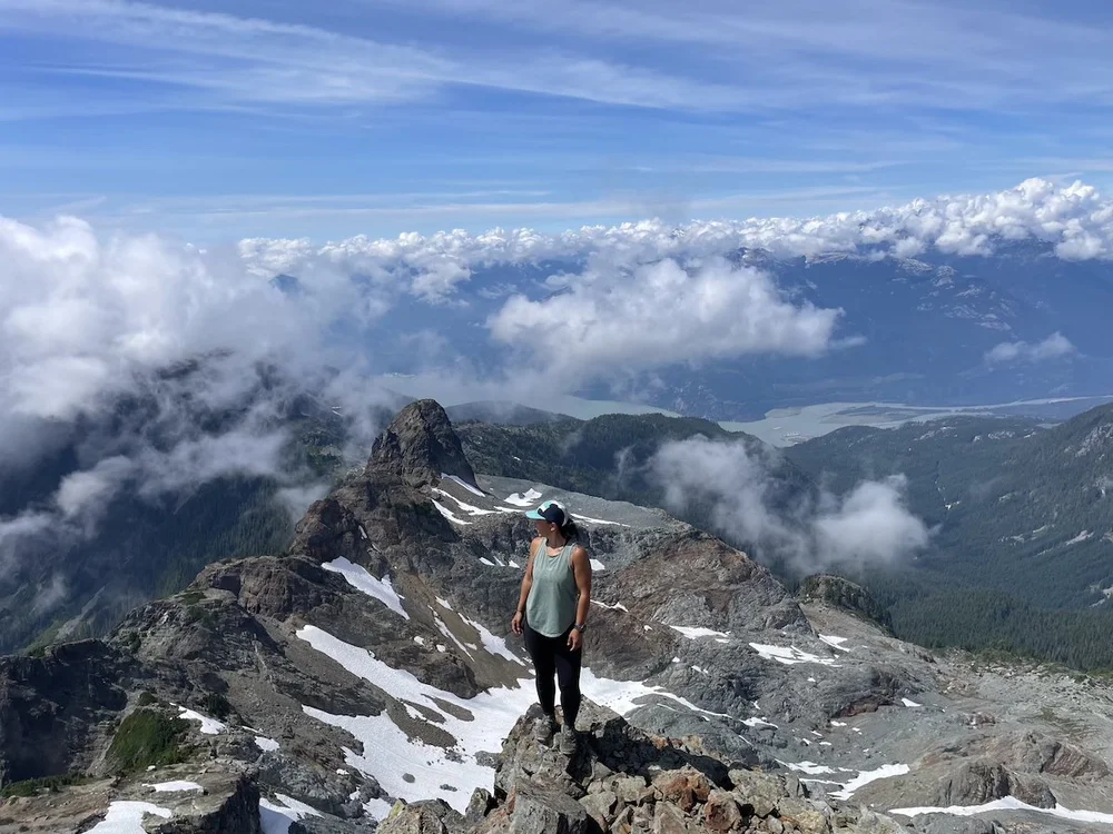  The clouds opened up while we were on the summit and you can see Copilot behind me.  