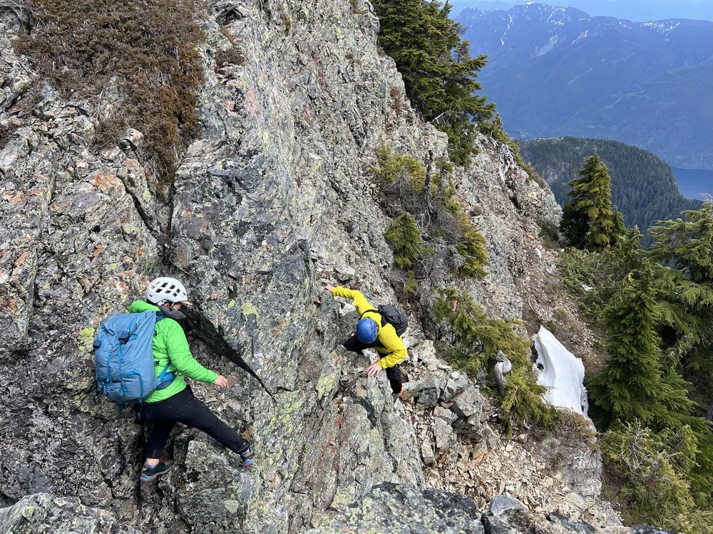  Liz and Chris heading back down the notch. 