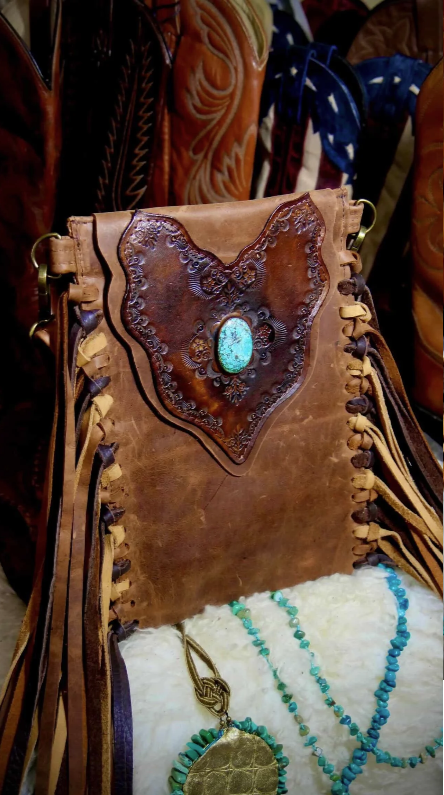 "The Flora Belle"  Festival Fringe & Turquoise Bag