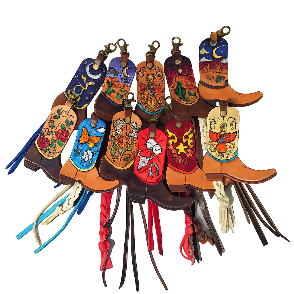 Handcarved Handpainted Boot Bag Charms