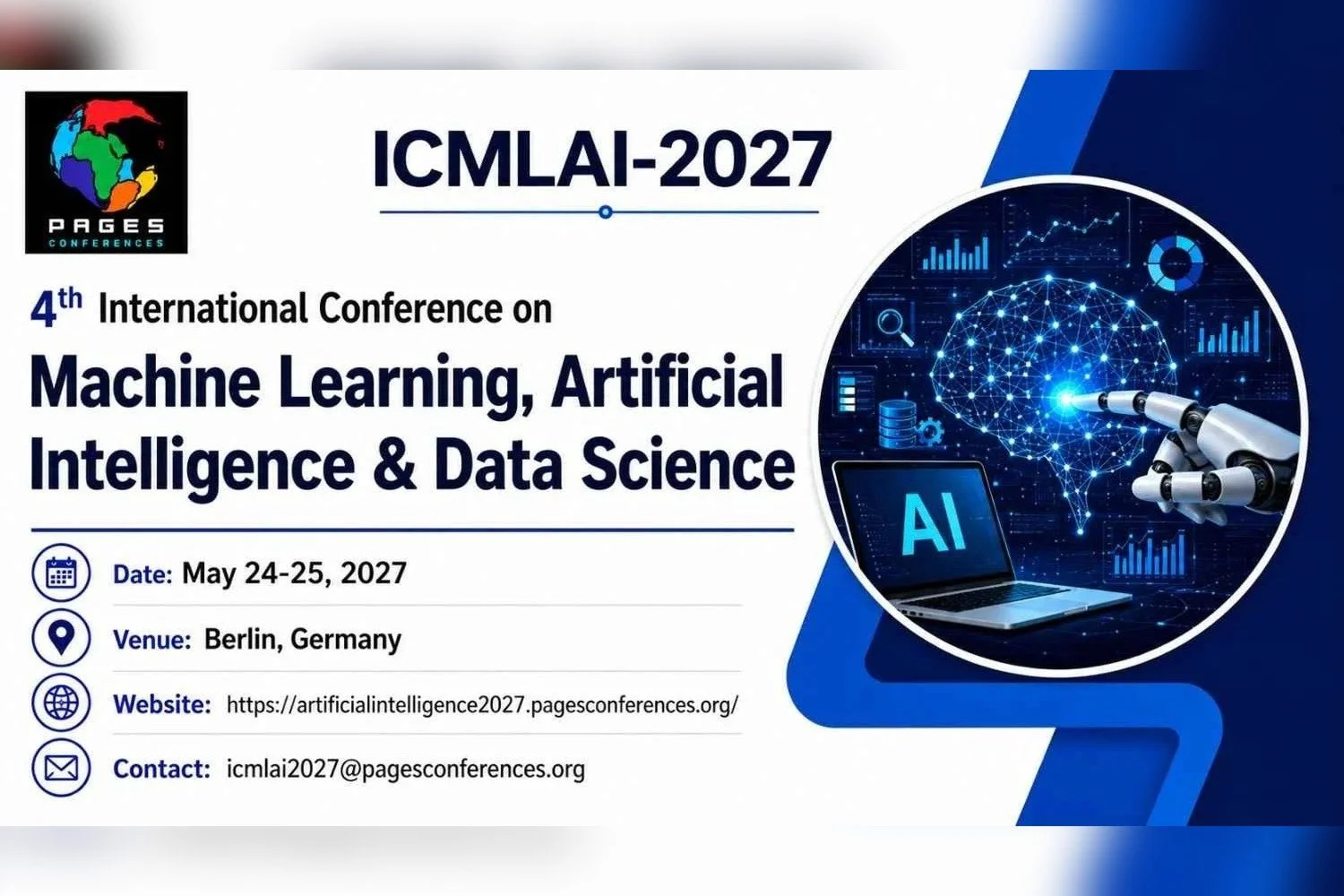 4th International Conference on Machine Learning, Artificial Intelligence & Data Science