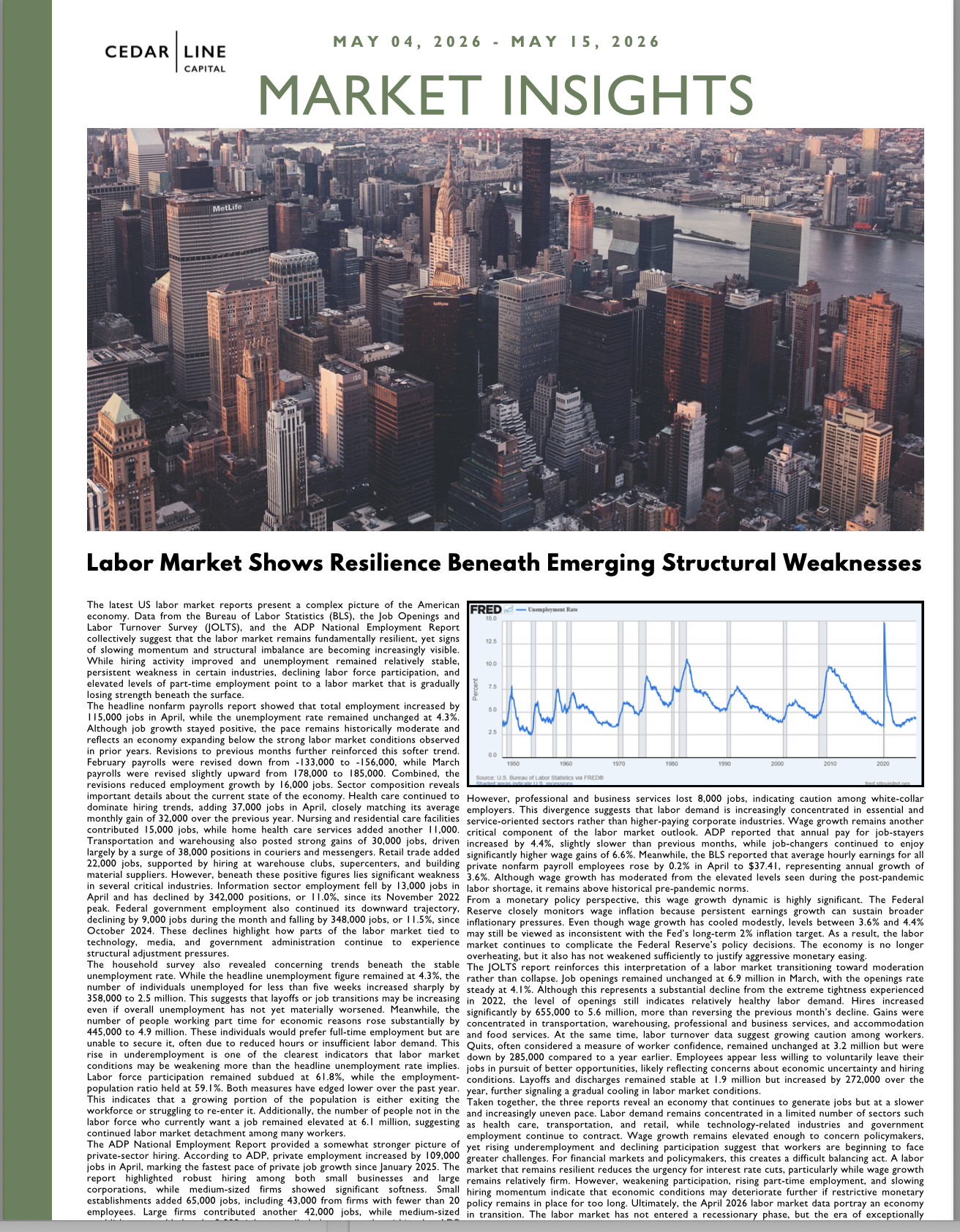 Labor Market Signals Resilience Amid Emerging Economic Pressures