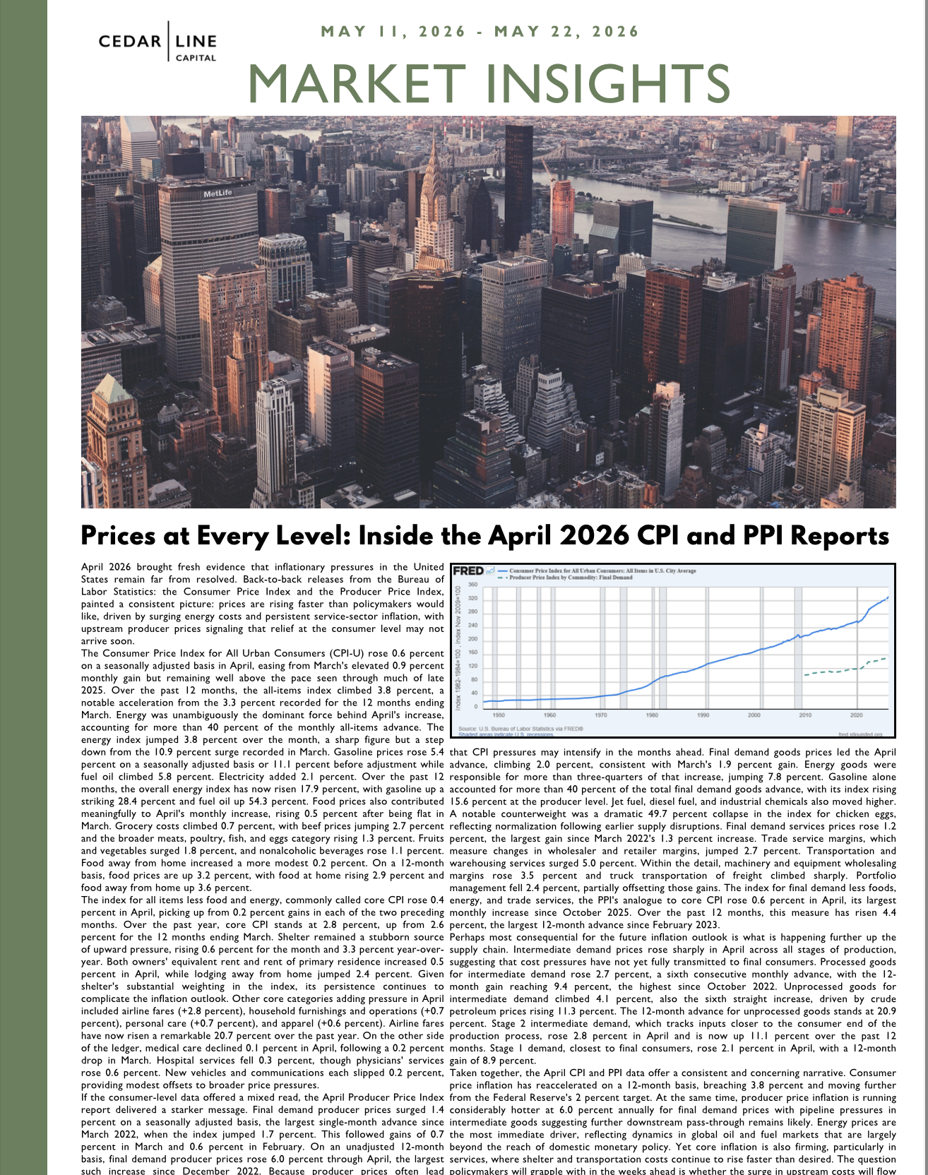 Prices at Every Level: Inside the April 2026 CPI and PPI Reports