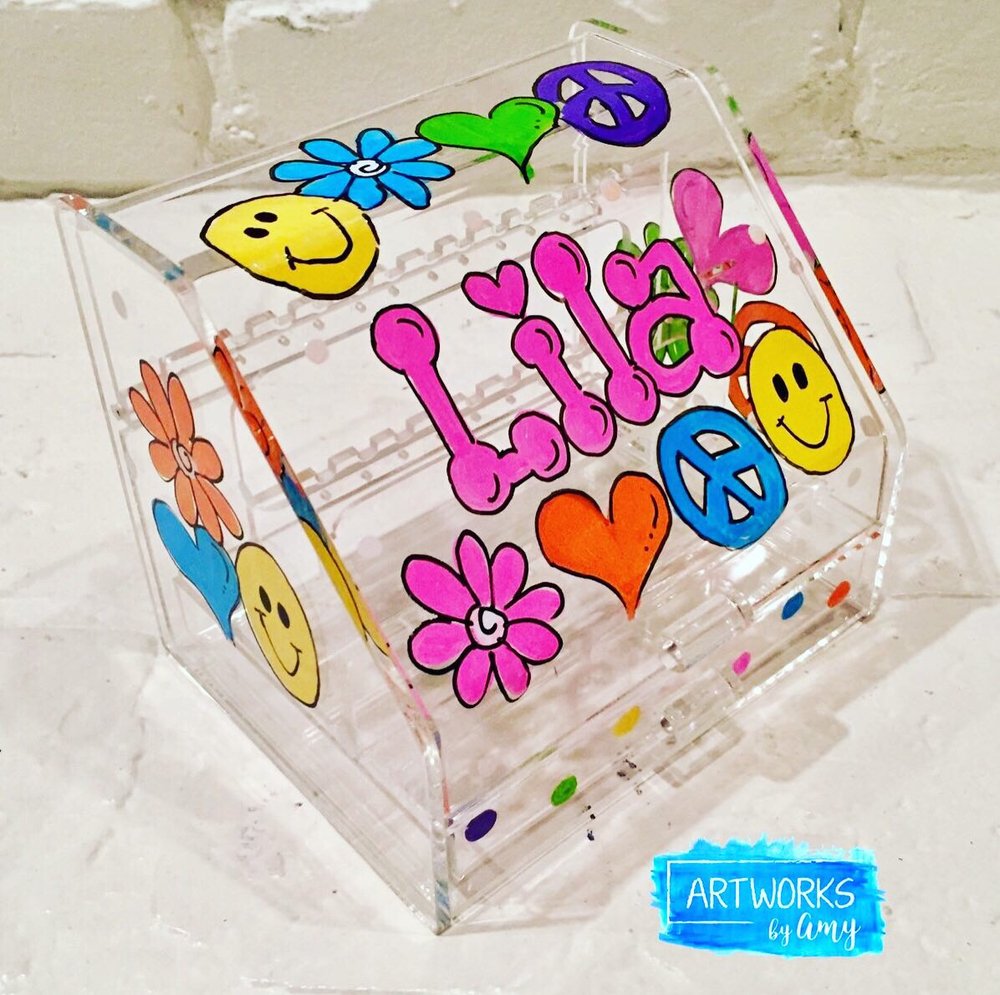 Alexa hand-painted personalized caboodle – Elissa Sharin Designs