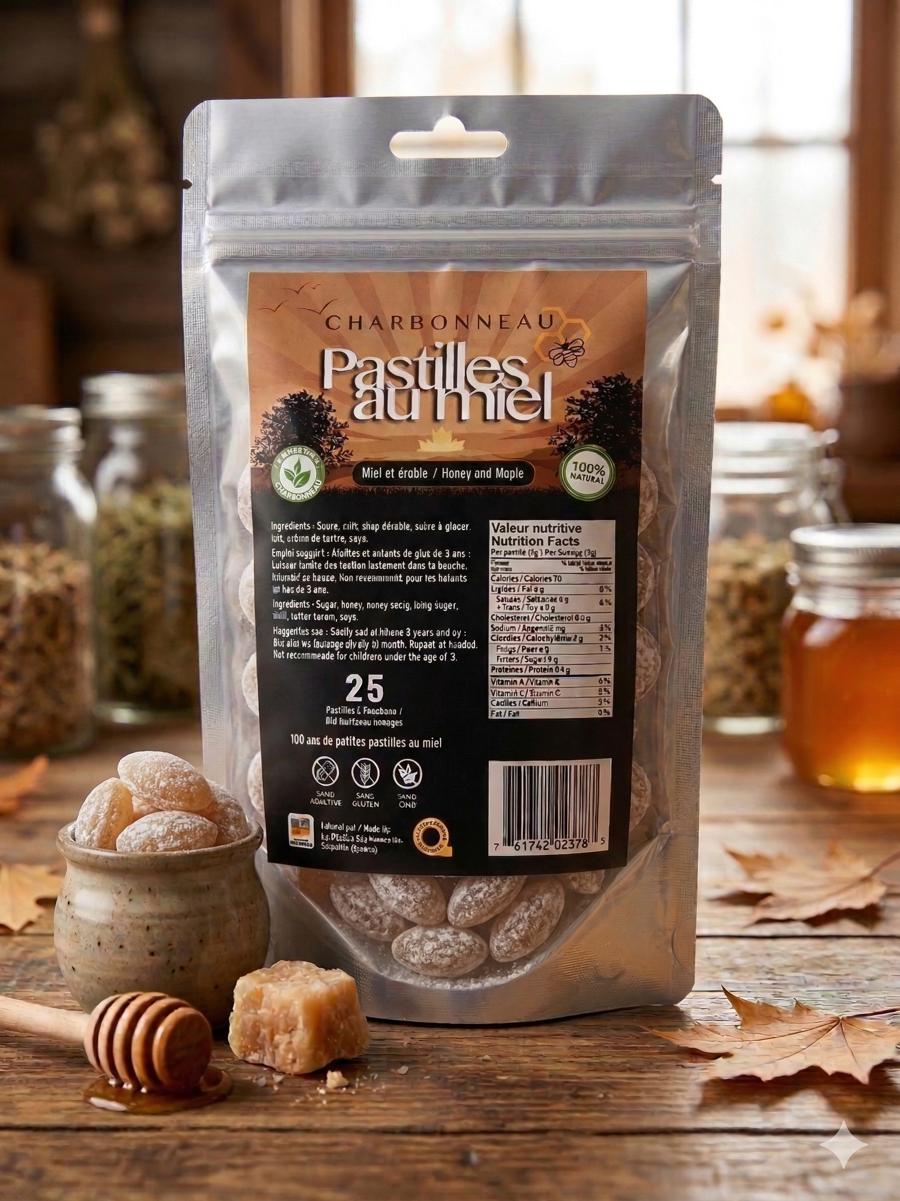 Pastilles Miel et Érable à l'Ancienne