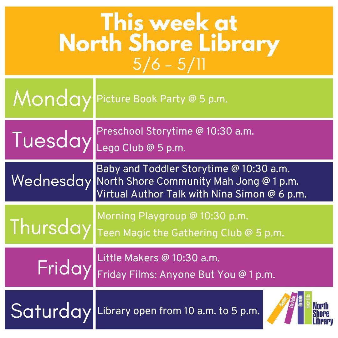 This week at the North Shore Library! #NorthShoreLibrary
